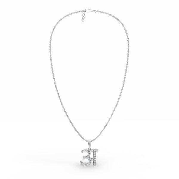 Hindi Initial Diamond Pendant