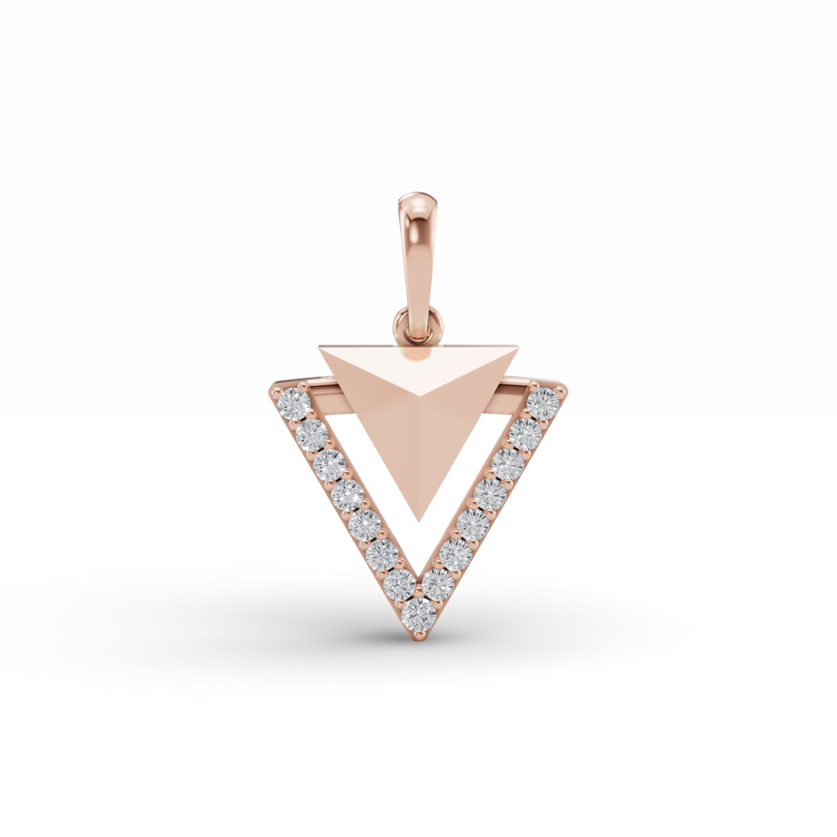 Geometric Triangle Diamond Pendant