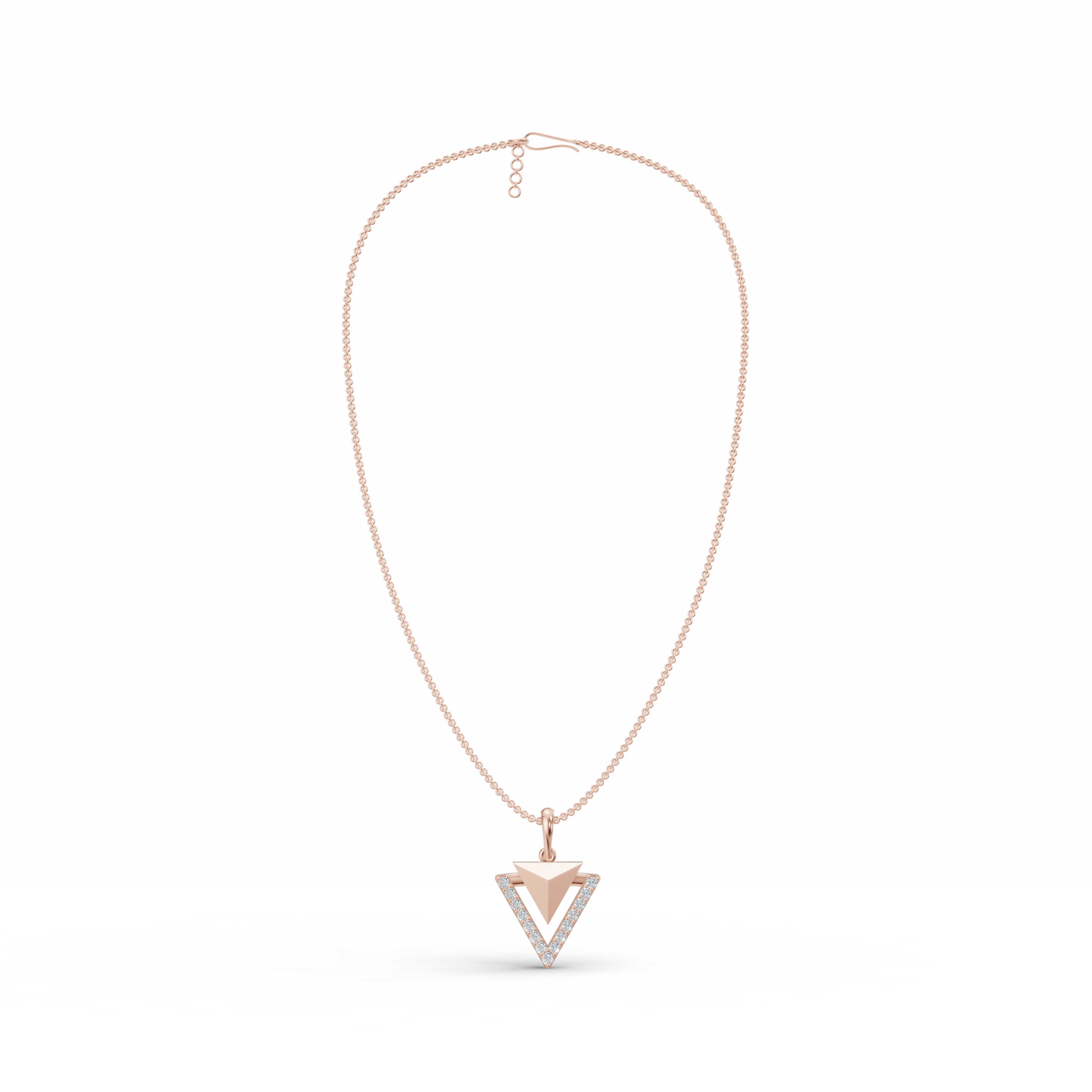 Geometric Triangle Diamond Pendant