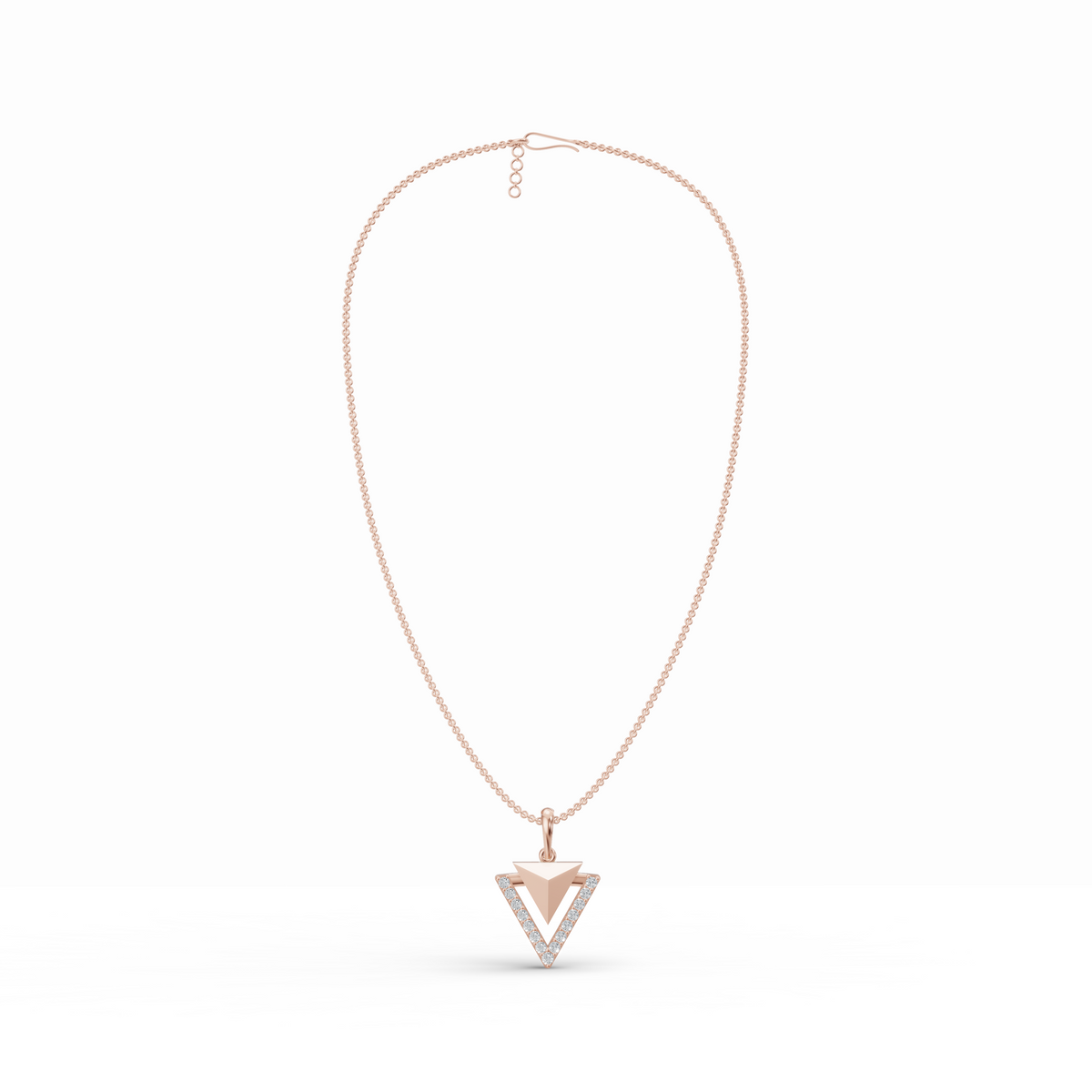 Geometric Triangle Diamond Pendant