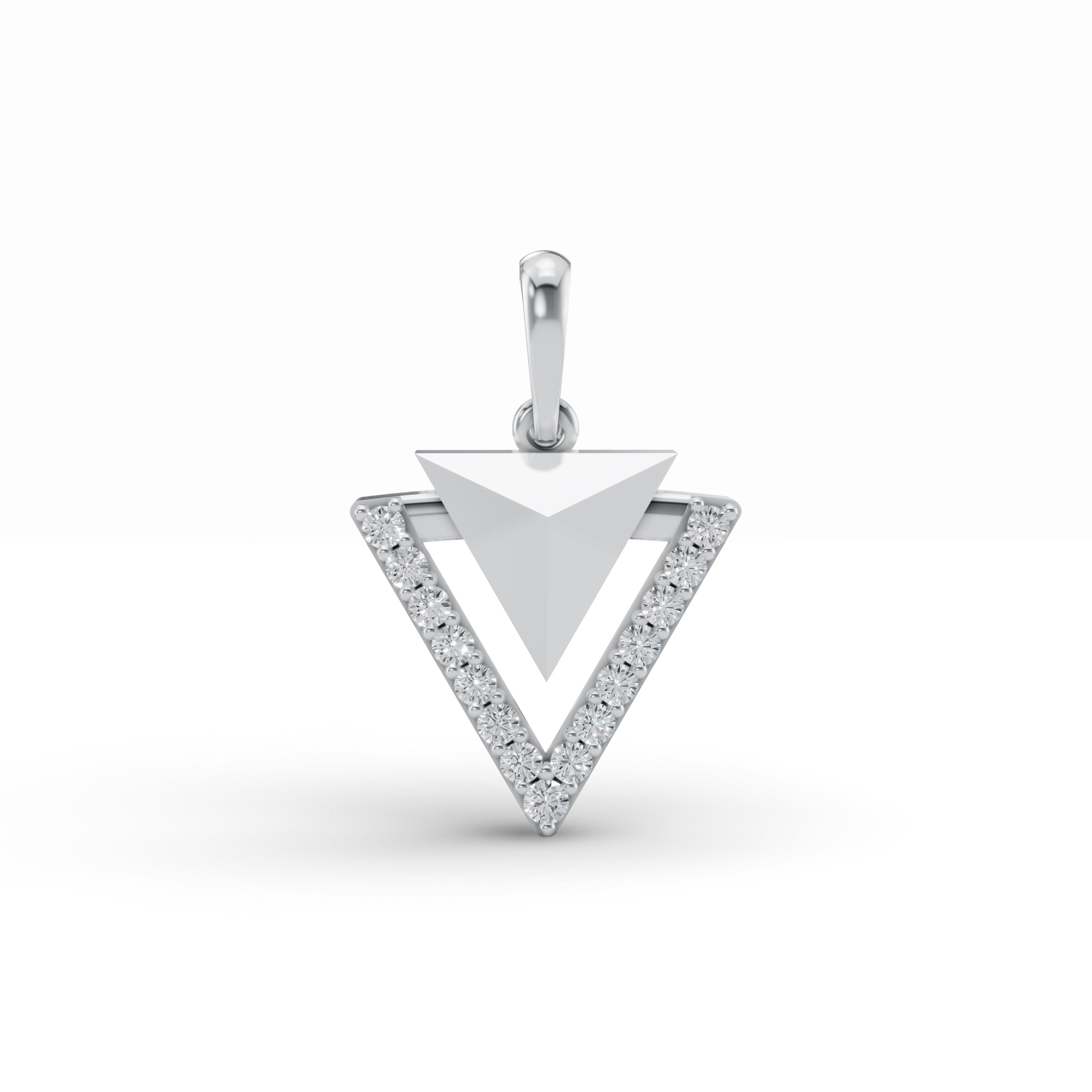 Geometric Triangle Diamond Pendant