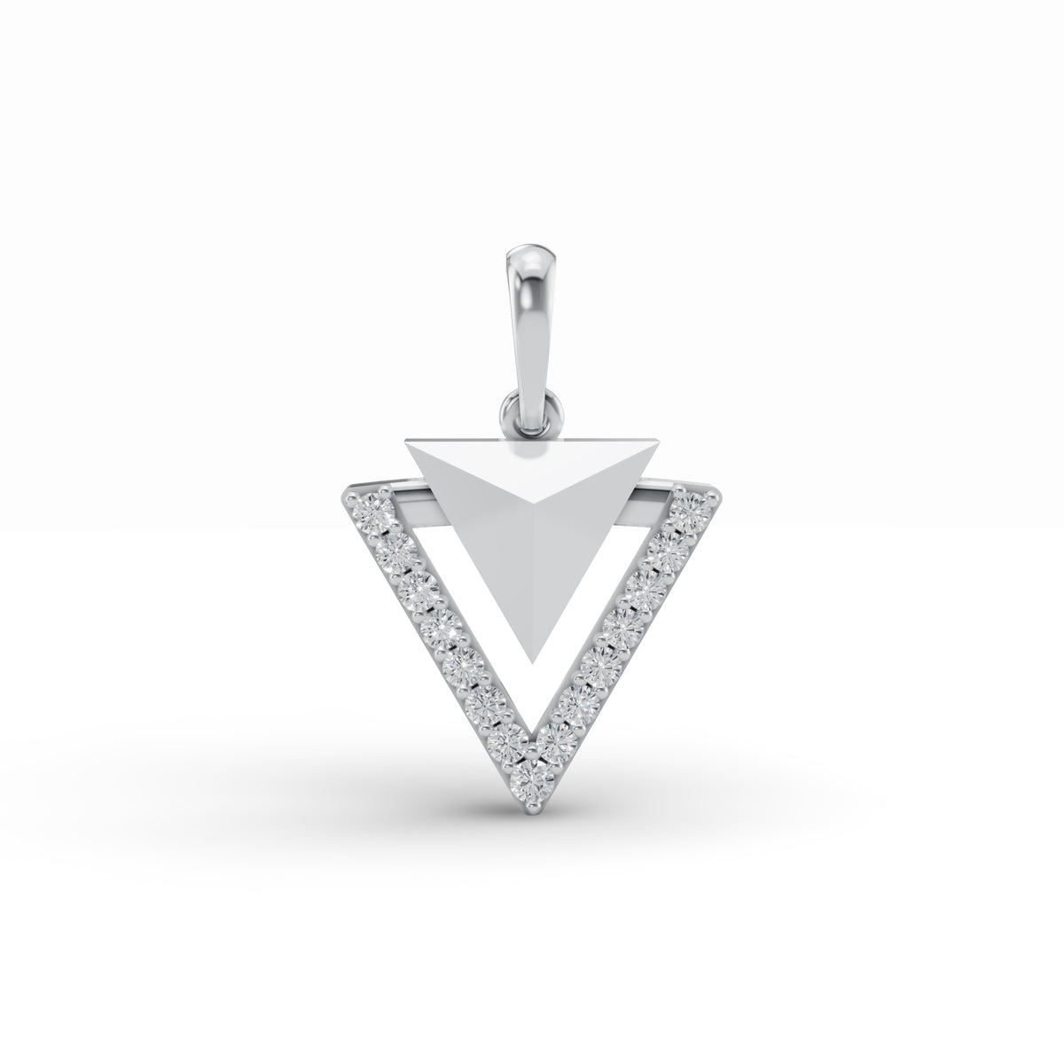Geometric Triangle Diamond Pendant