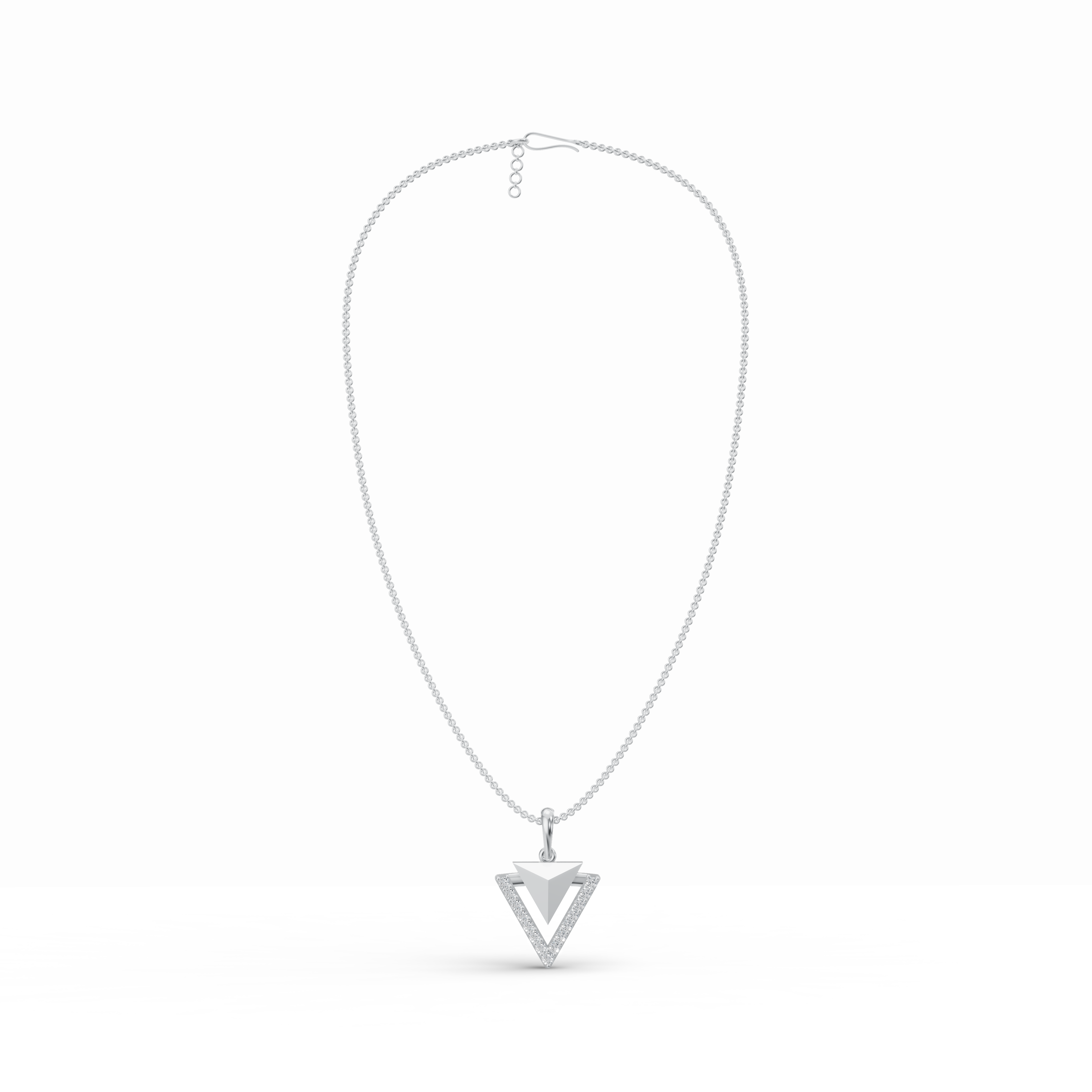 Geometric Triangle Diamond Pendant