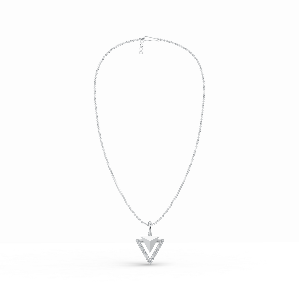 Geometric Triangle Diamond Pendant