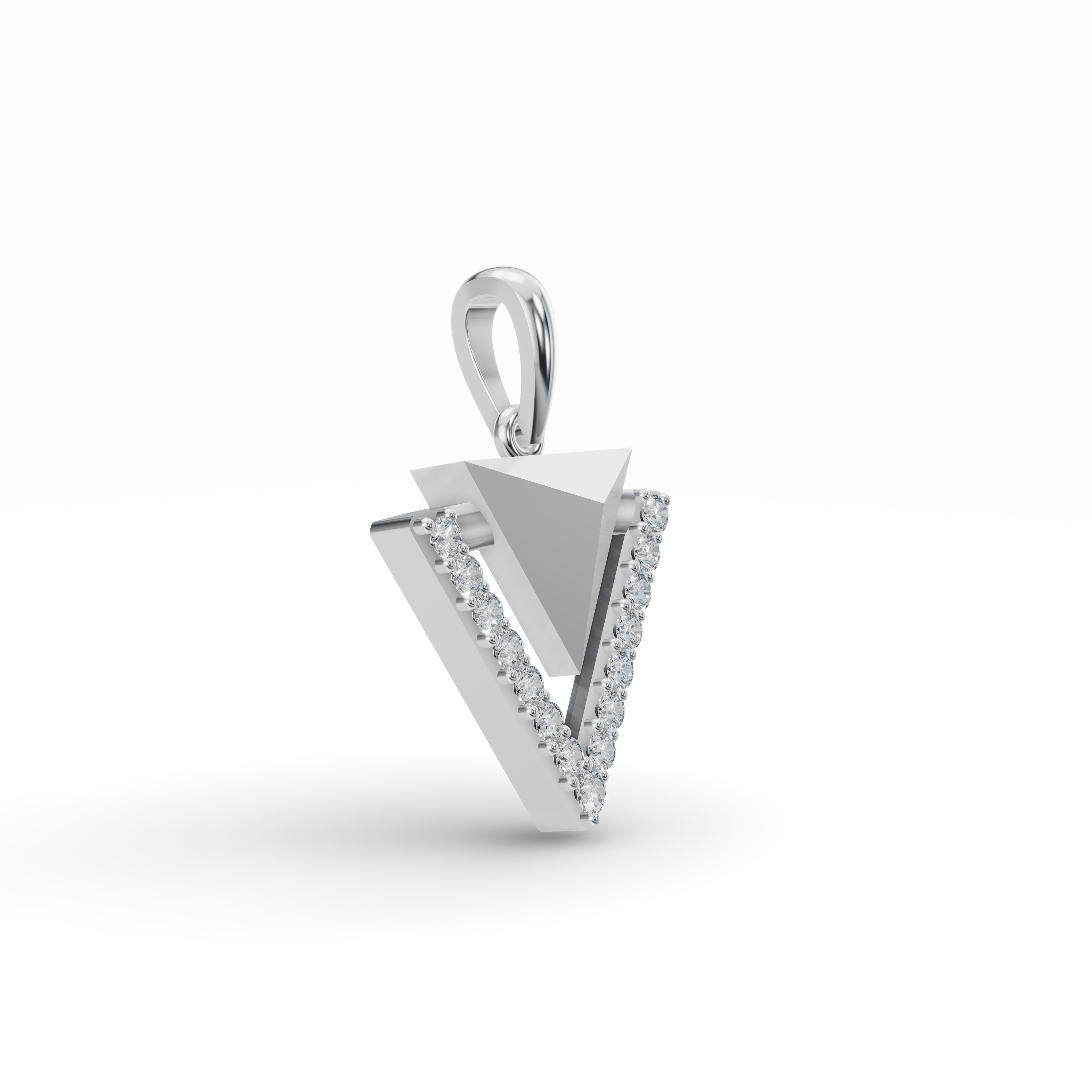 Geometric Triangle Diamond Pendant