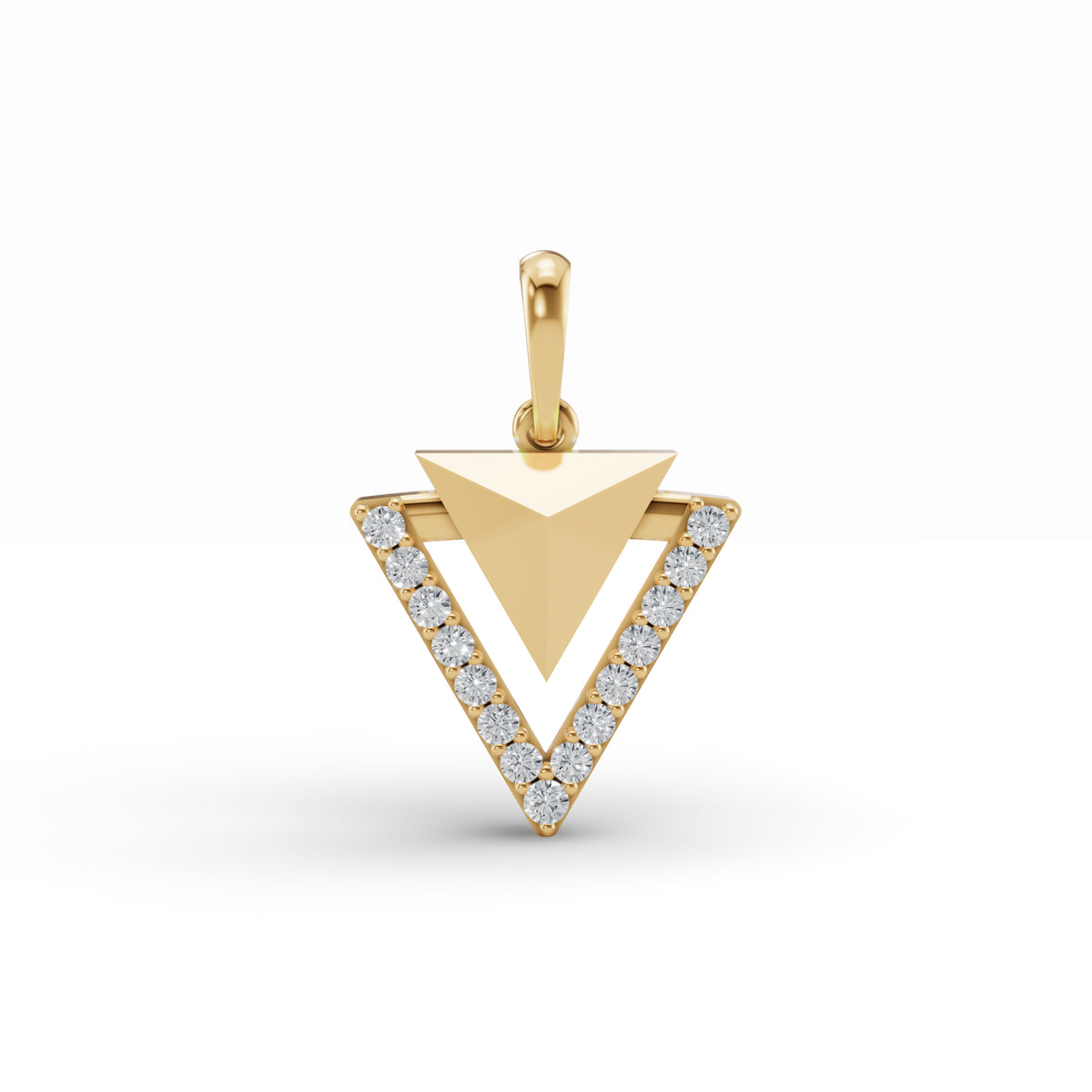 Geometric Triangle Diamond Pendant