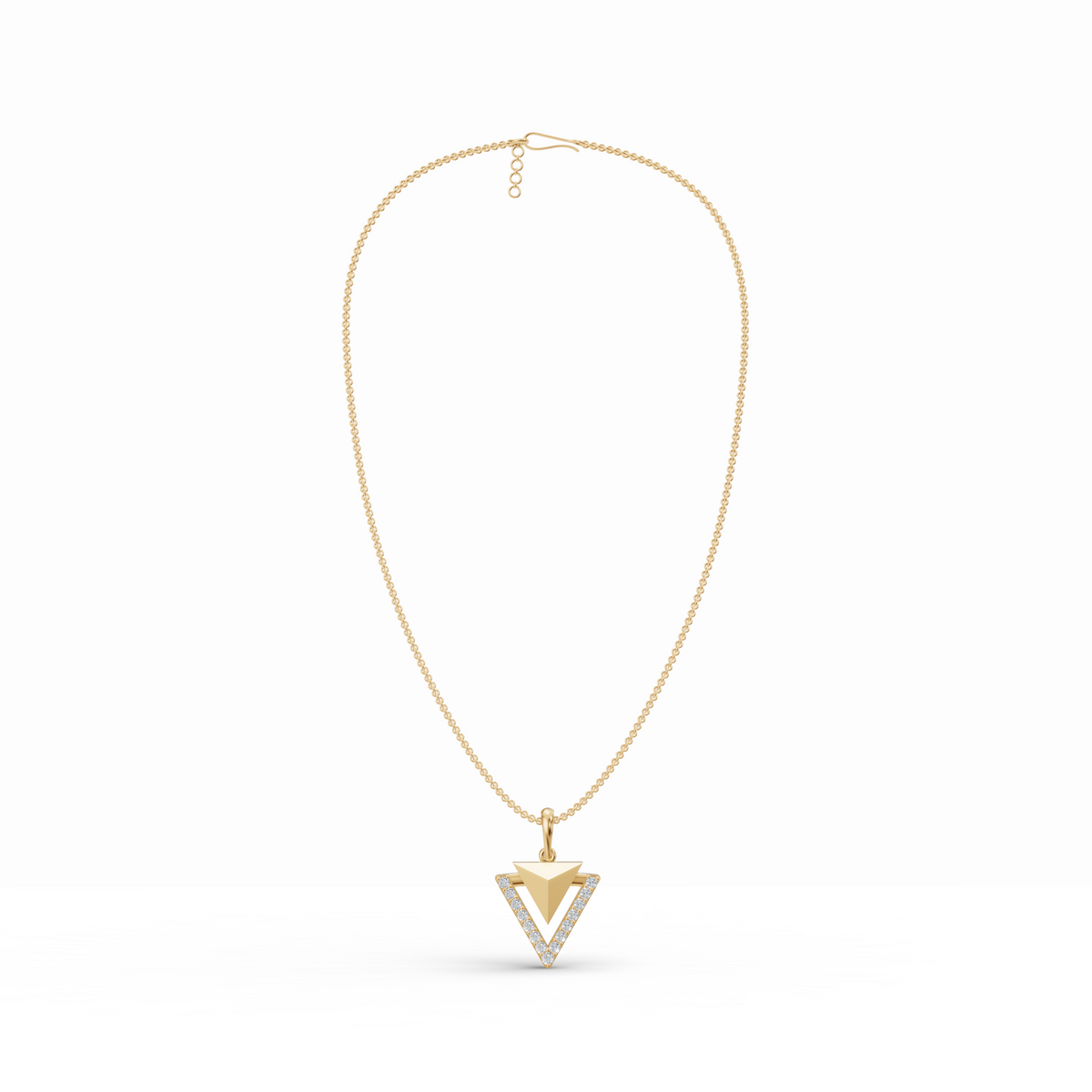 Geometric Triangle Diamond Pendant