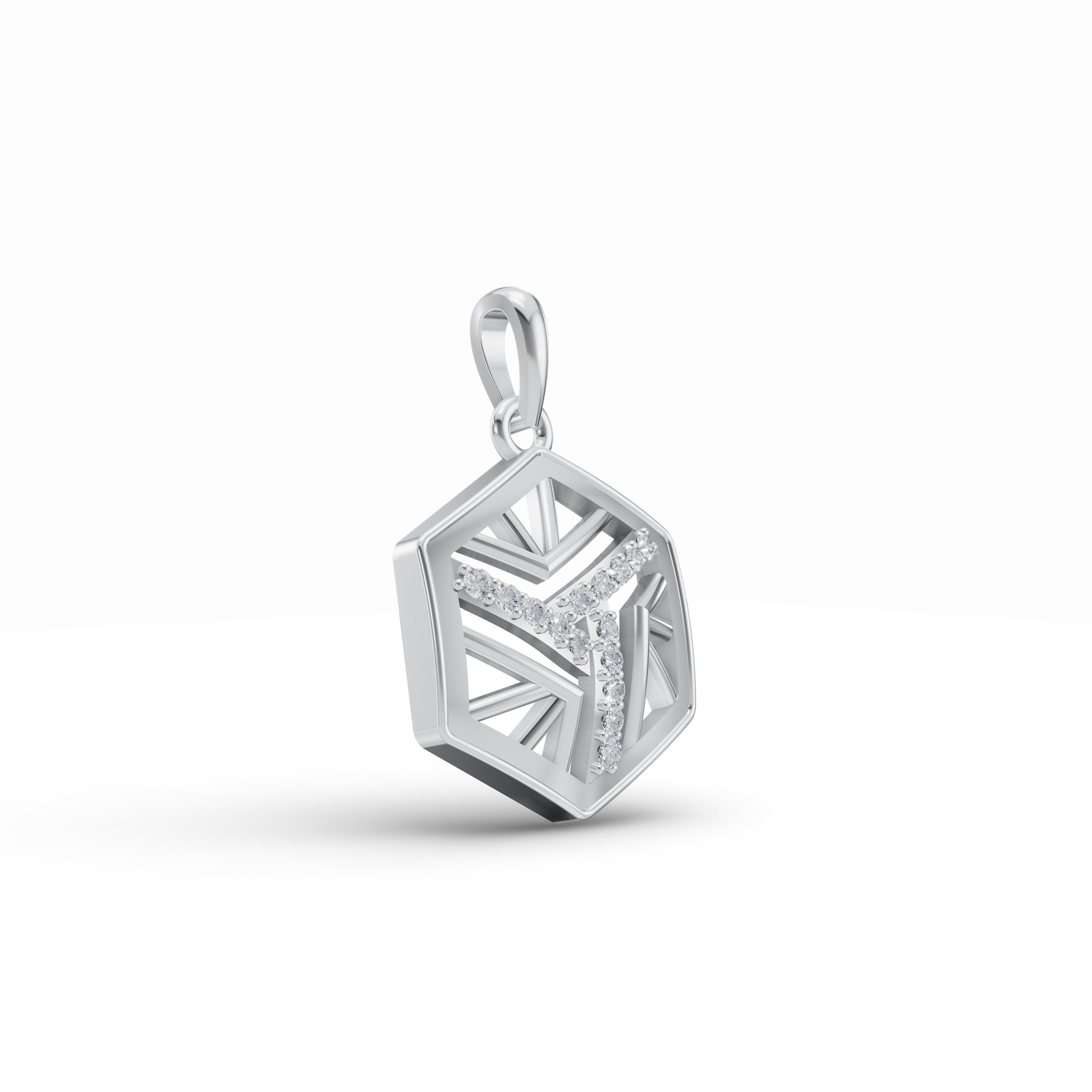 Geometric Diamond Pendant