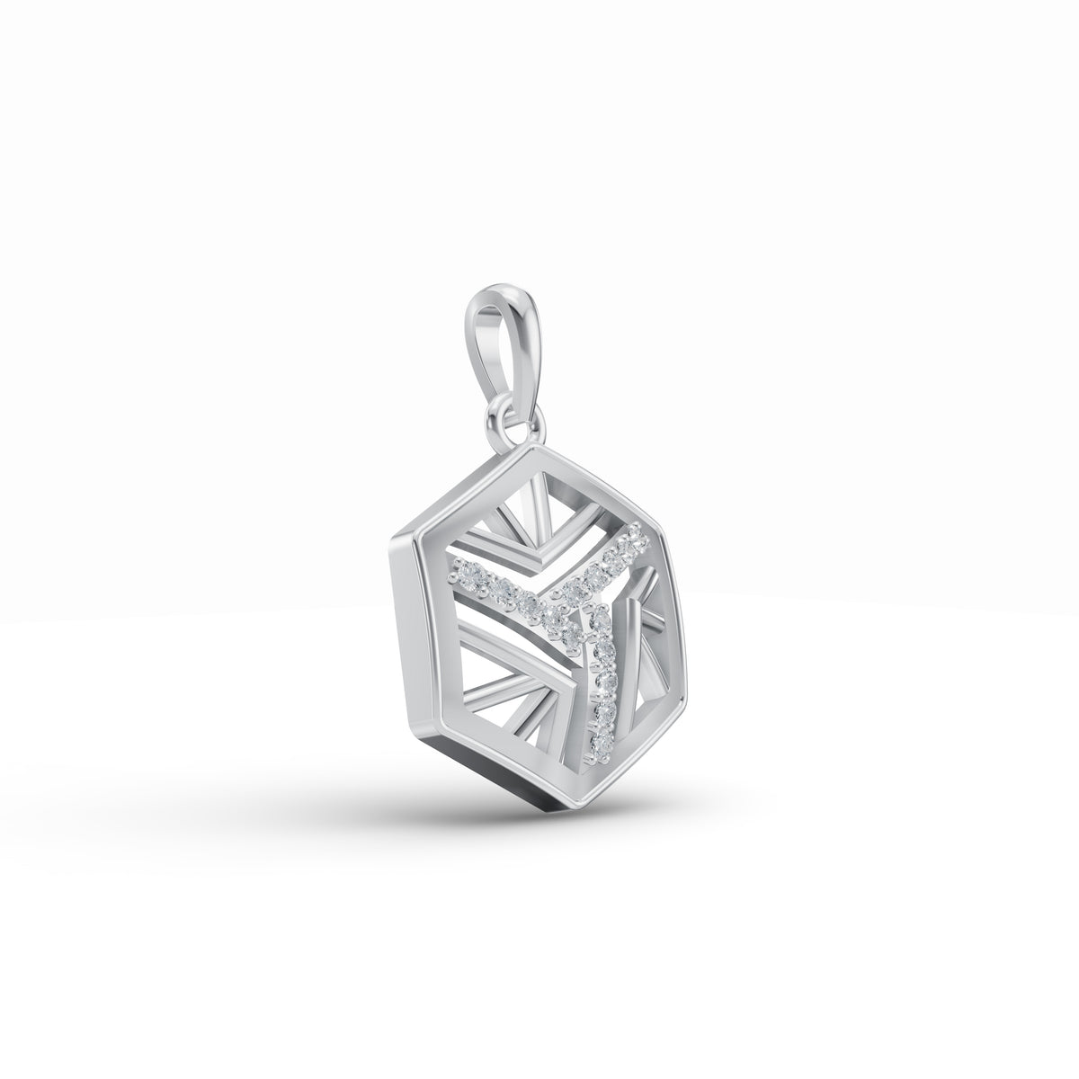 Geometric Diamond Pendant