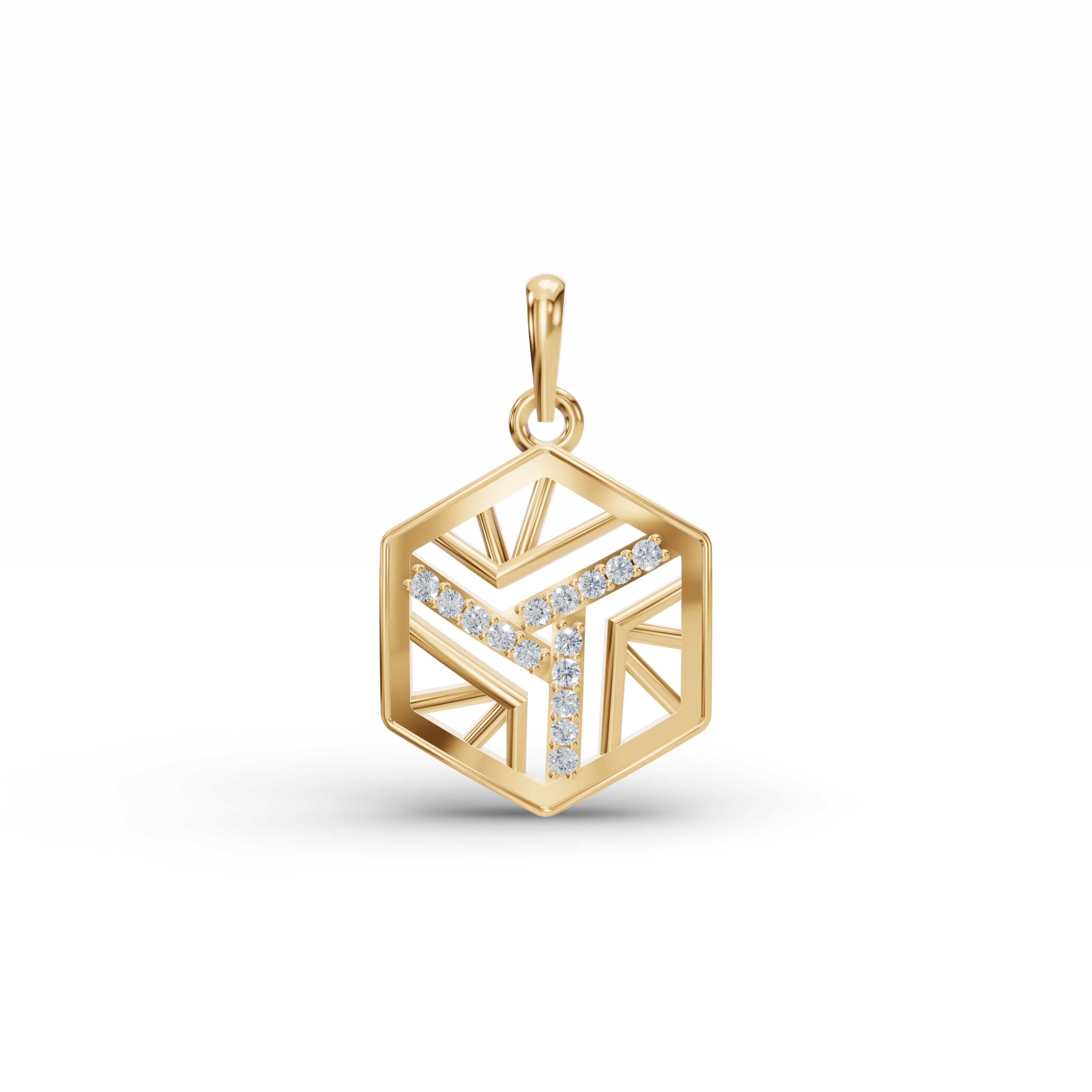 Geometric Diamond Pendant
