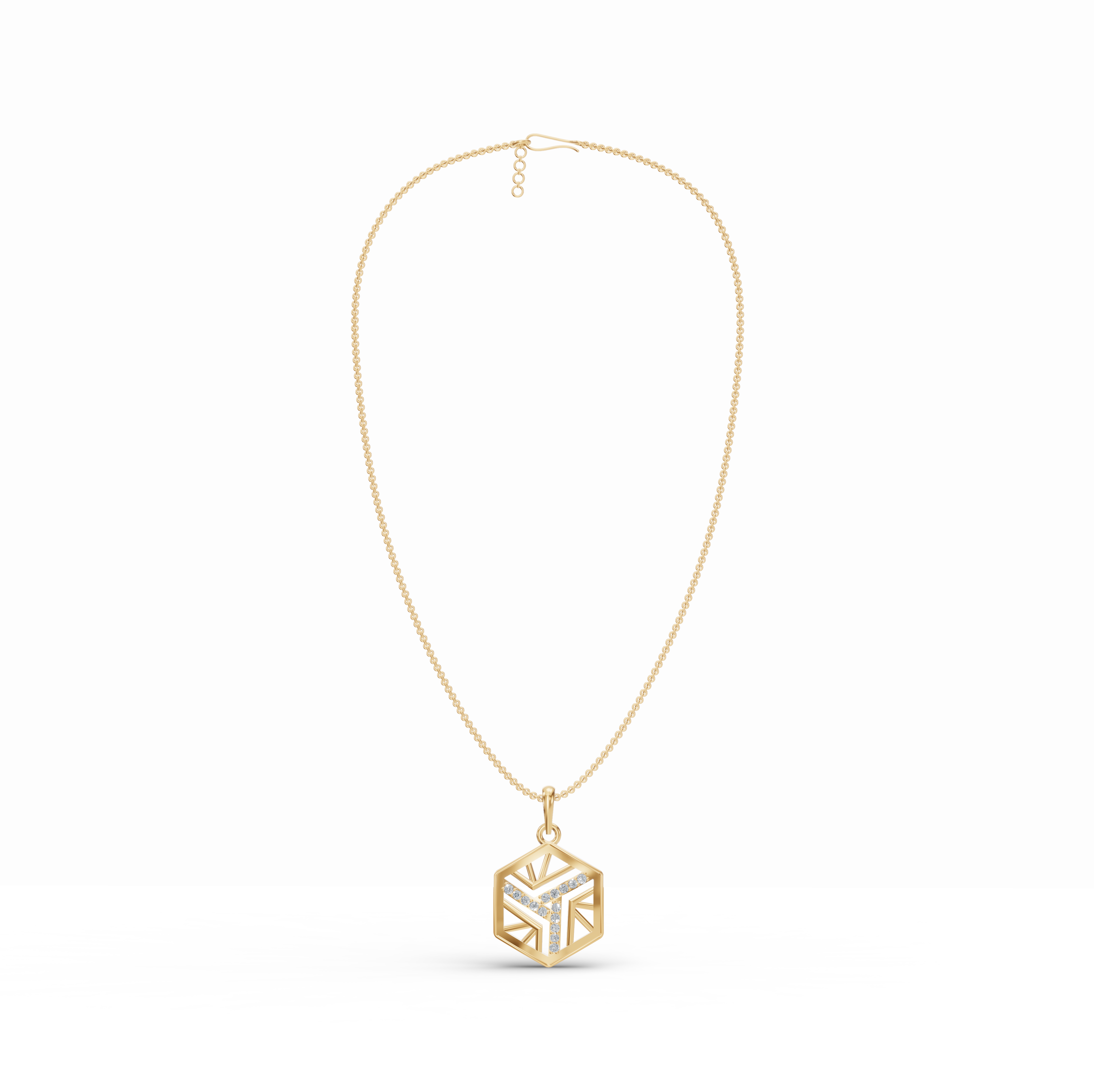 Geometric Diamond Pendant