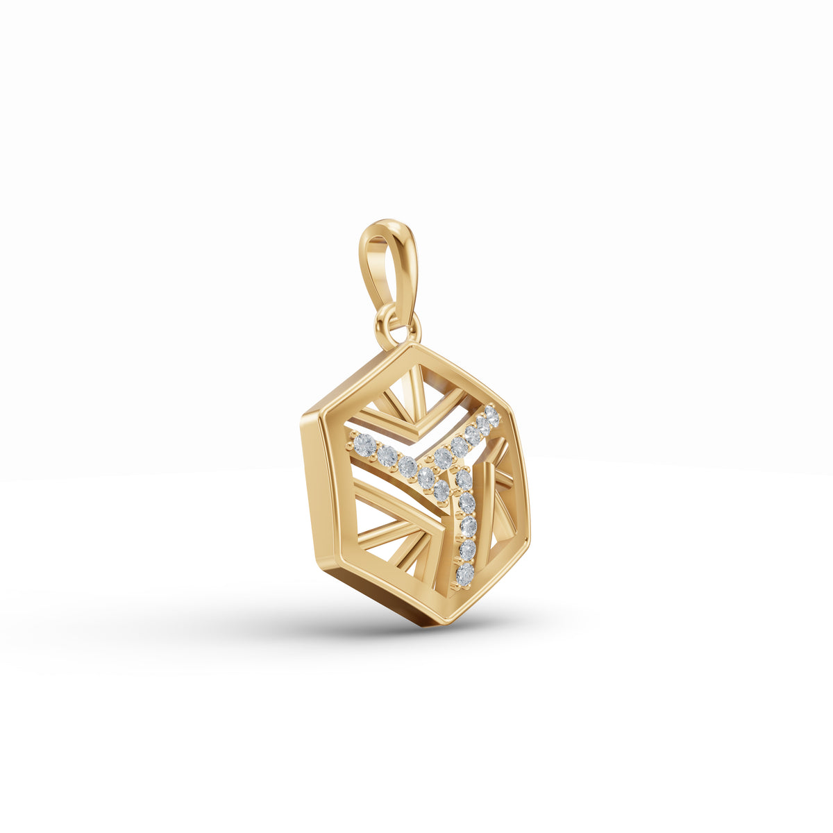 Geometric Diamond Pendant