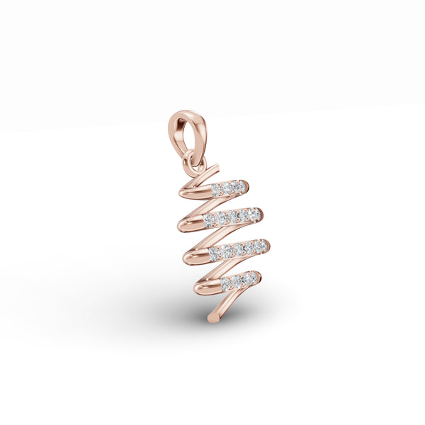 Spiral Cascading Diamond Pendant