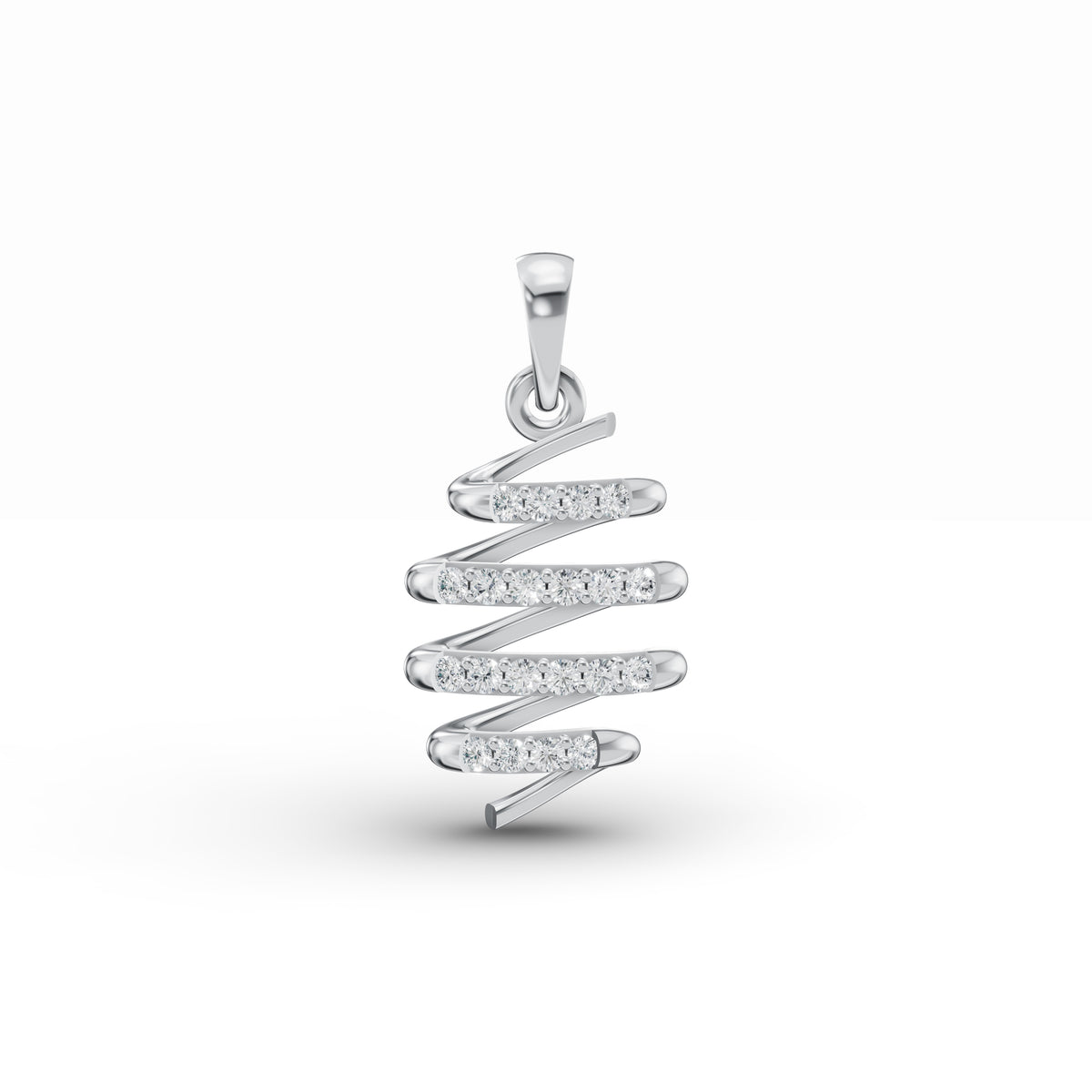 Spiral Cascading Diamond Pendant