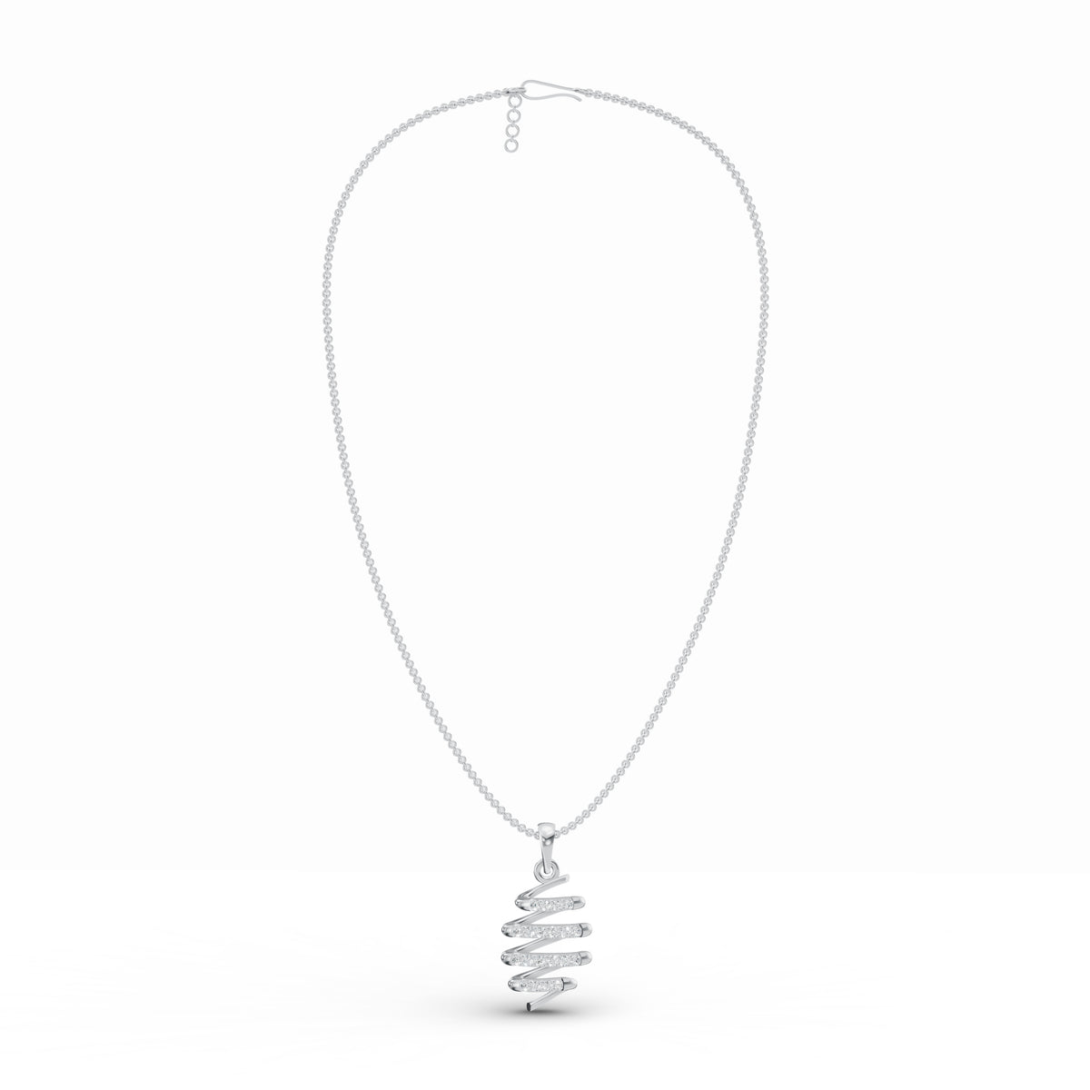 Spiral Cascading Diamond Pendant