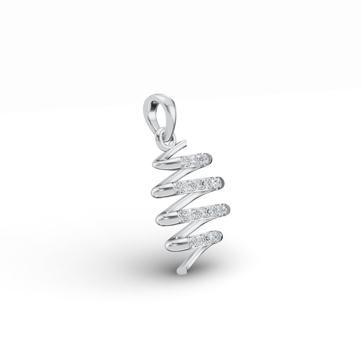 Spiral Cascading Diamond Pendant