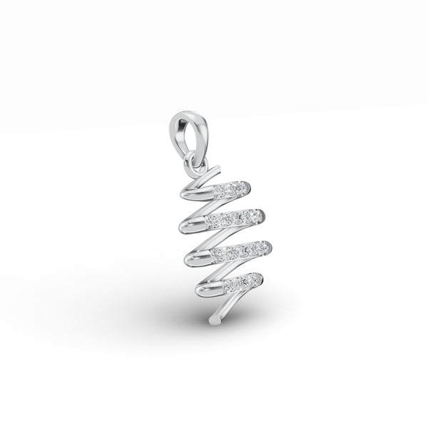 Spiral Cascading Diamond Pendant