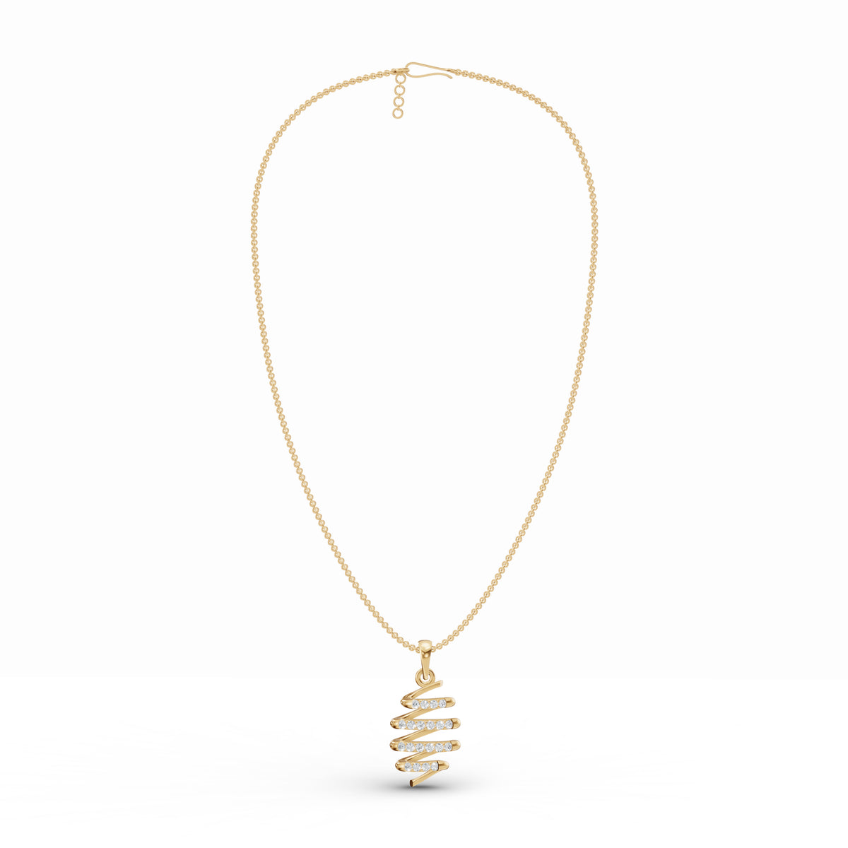 Spiral Cascading Diamond Pendant
