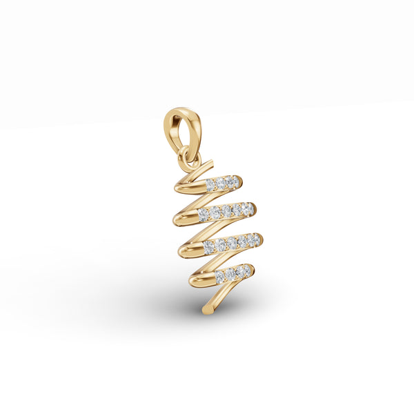 Spiral Cascading Diamond Pendant