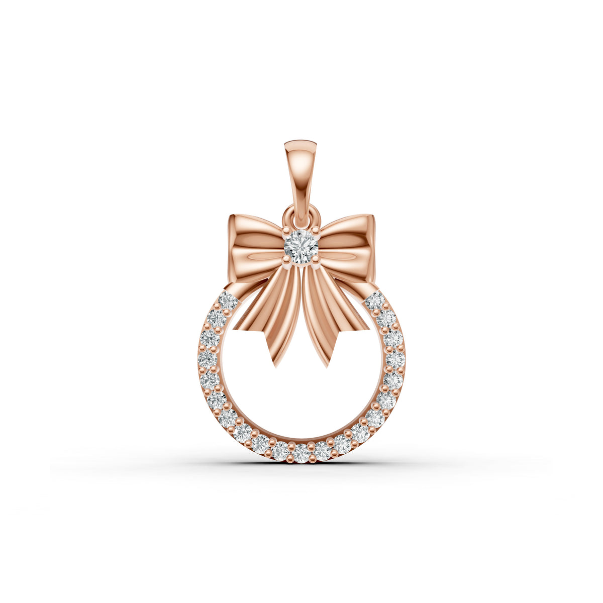 Elegant Bow Diamond Pendant