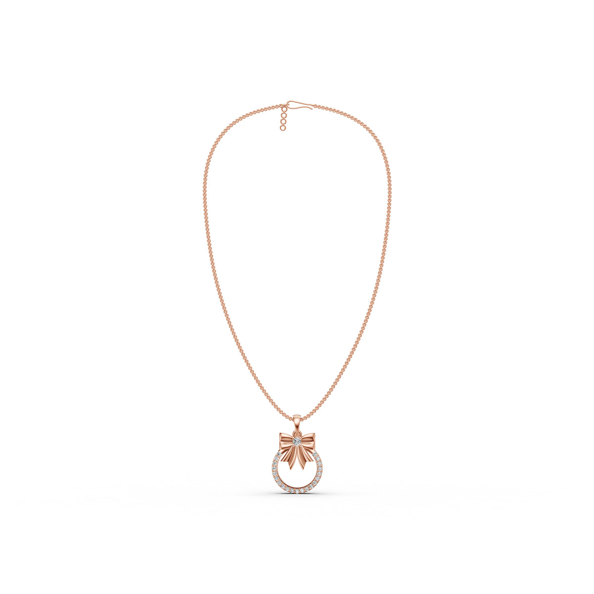 Elegant Bow Diamond Pendant