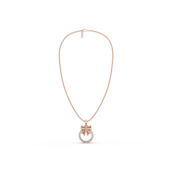 Elegant Bow Diamond Pendant