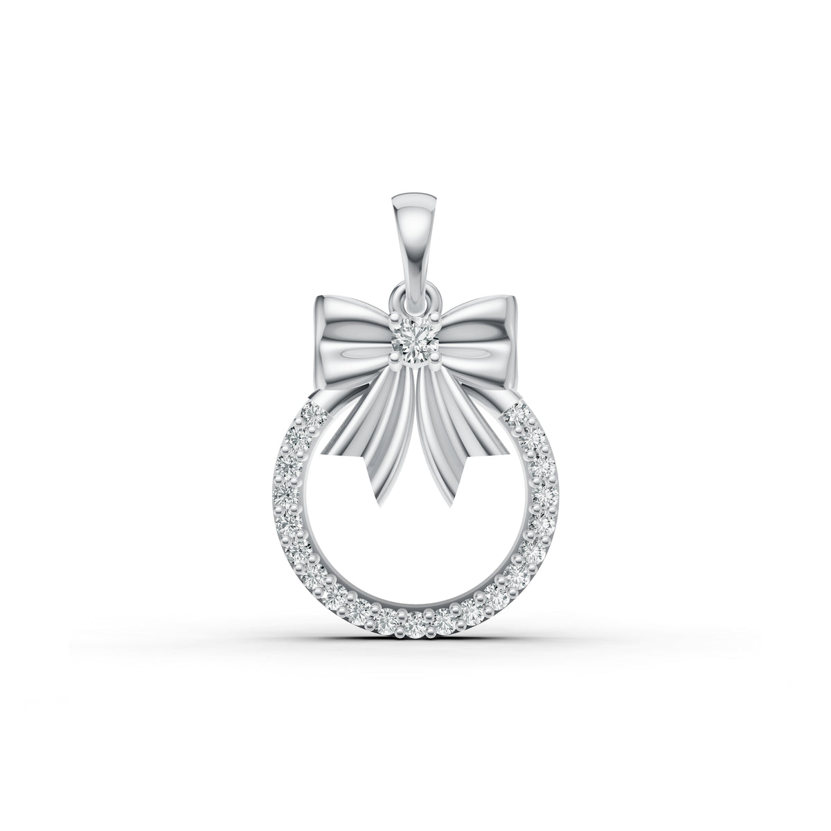 Elegant Bow Diamond Pendant