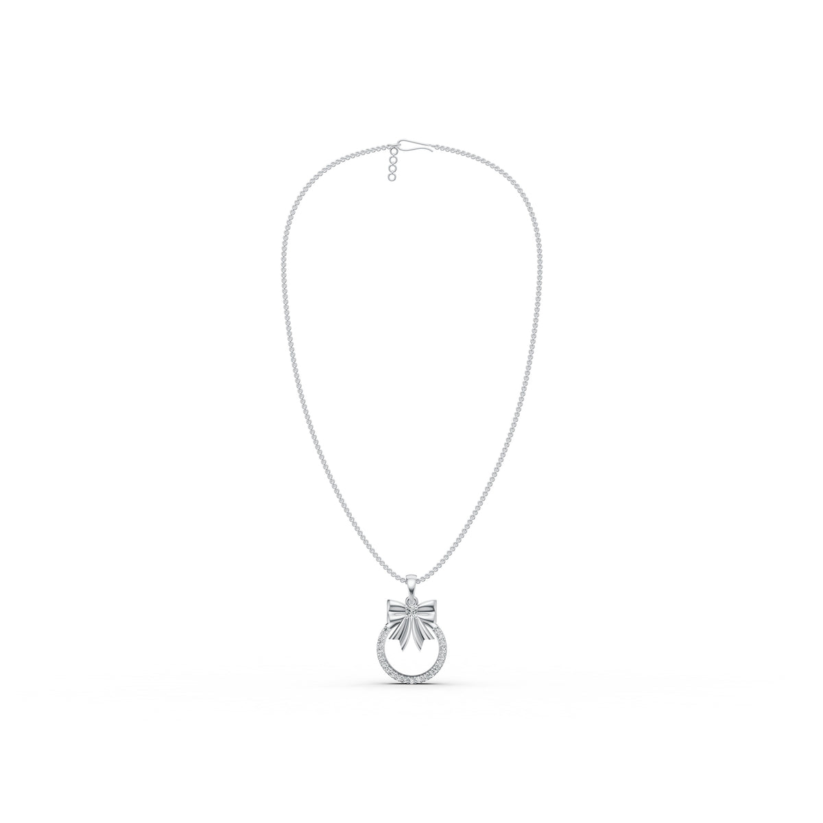 Elegant Bow Diamond Pendant