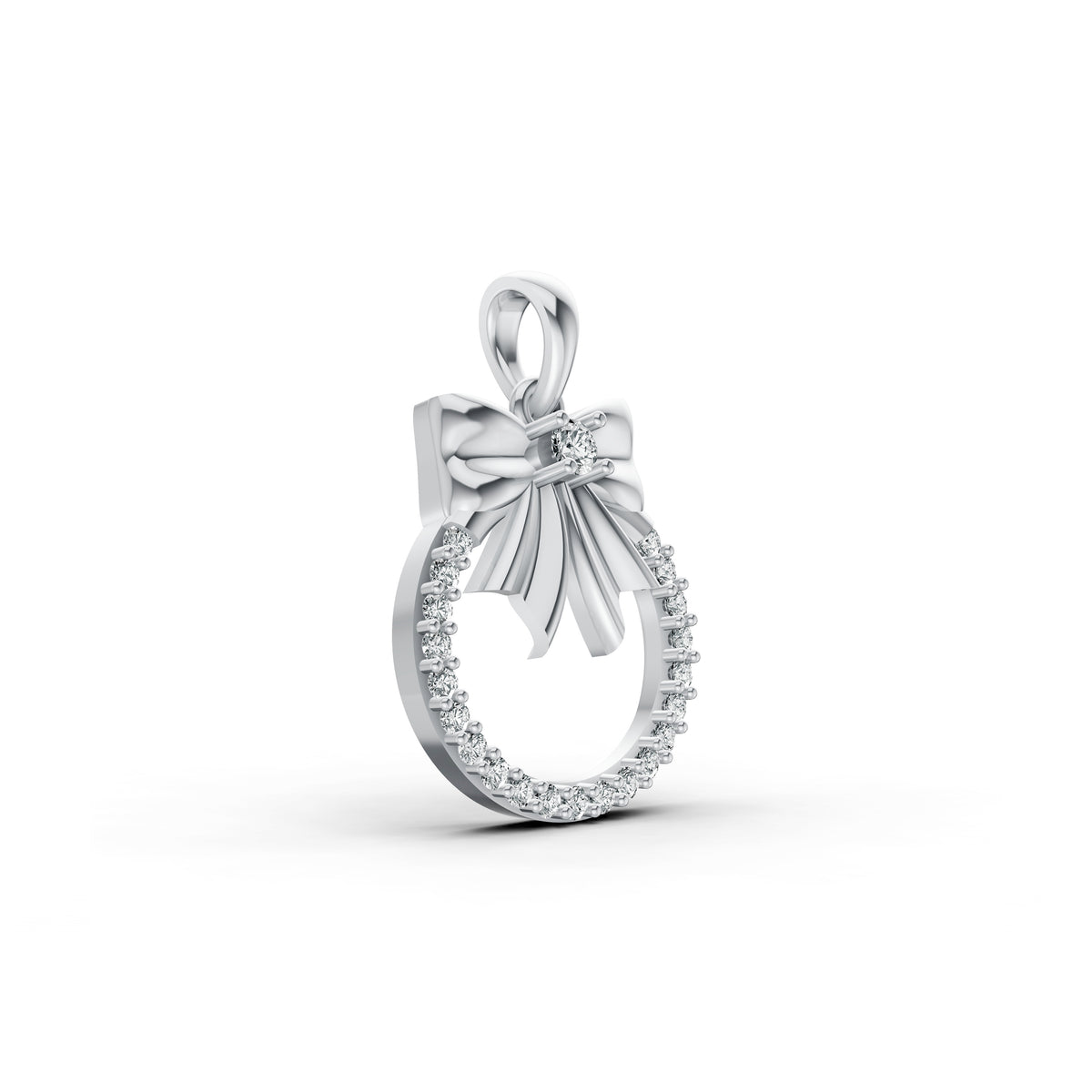Elegant Bow Diamond Pendant