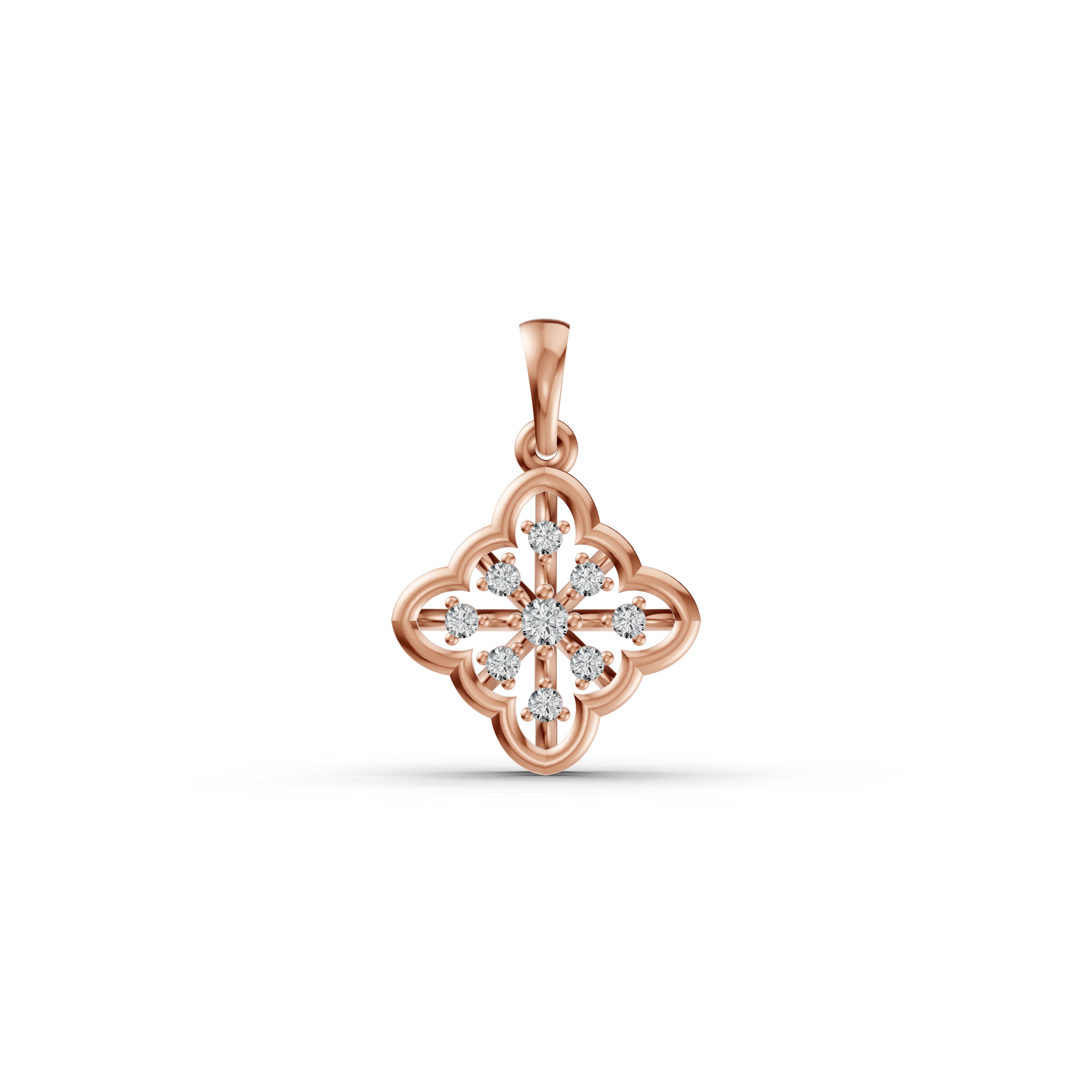 Elegant Floral Diamond Pendant