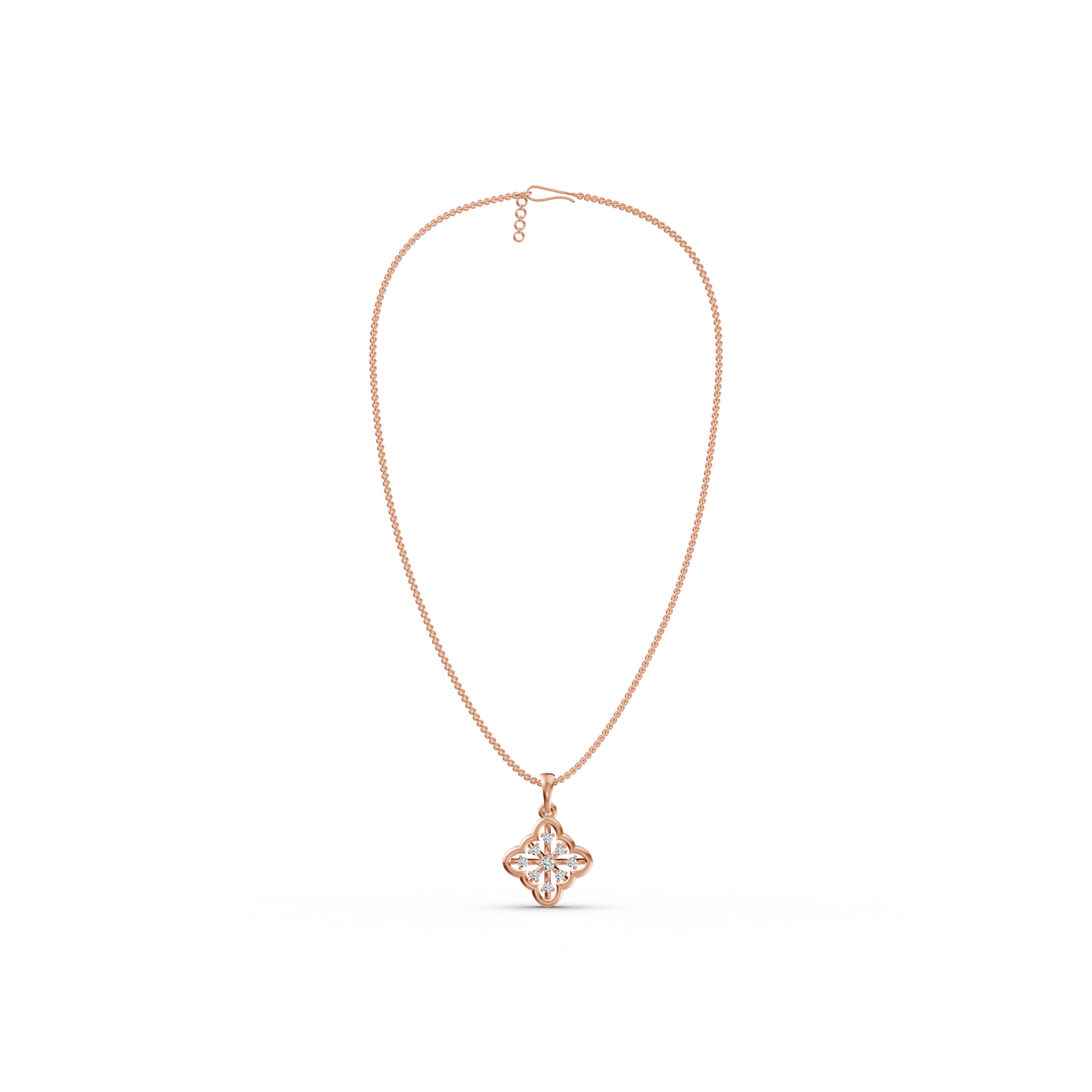Elegant Floral Diamond Pendant