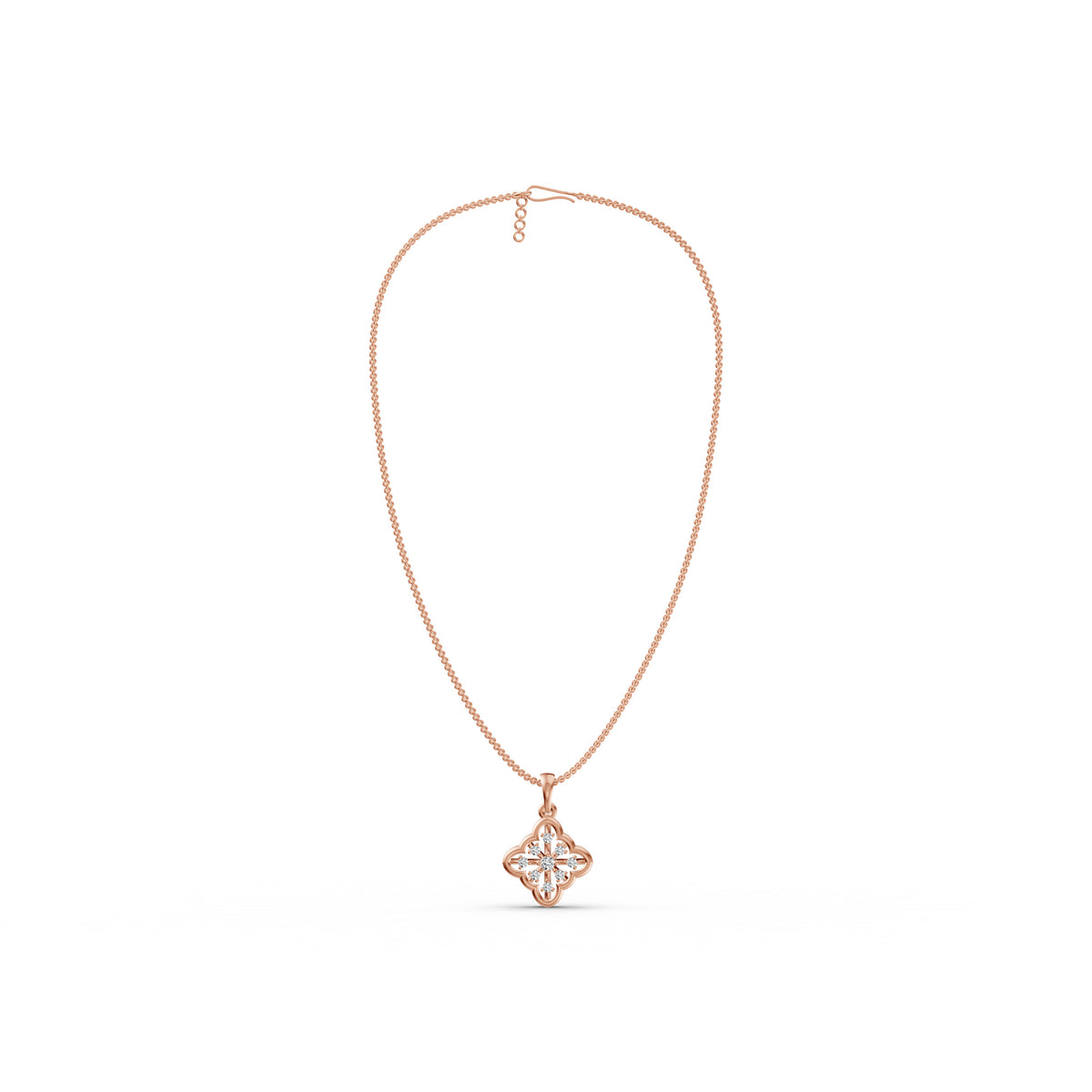 Elegant Floral Diamond Pendant