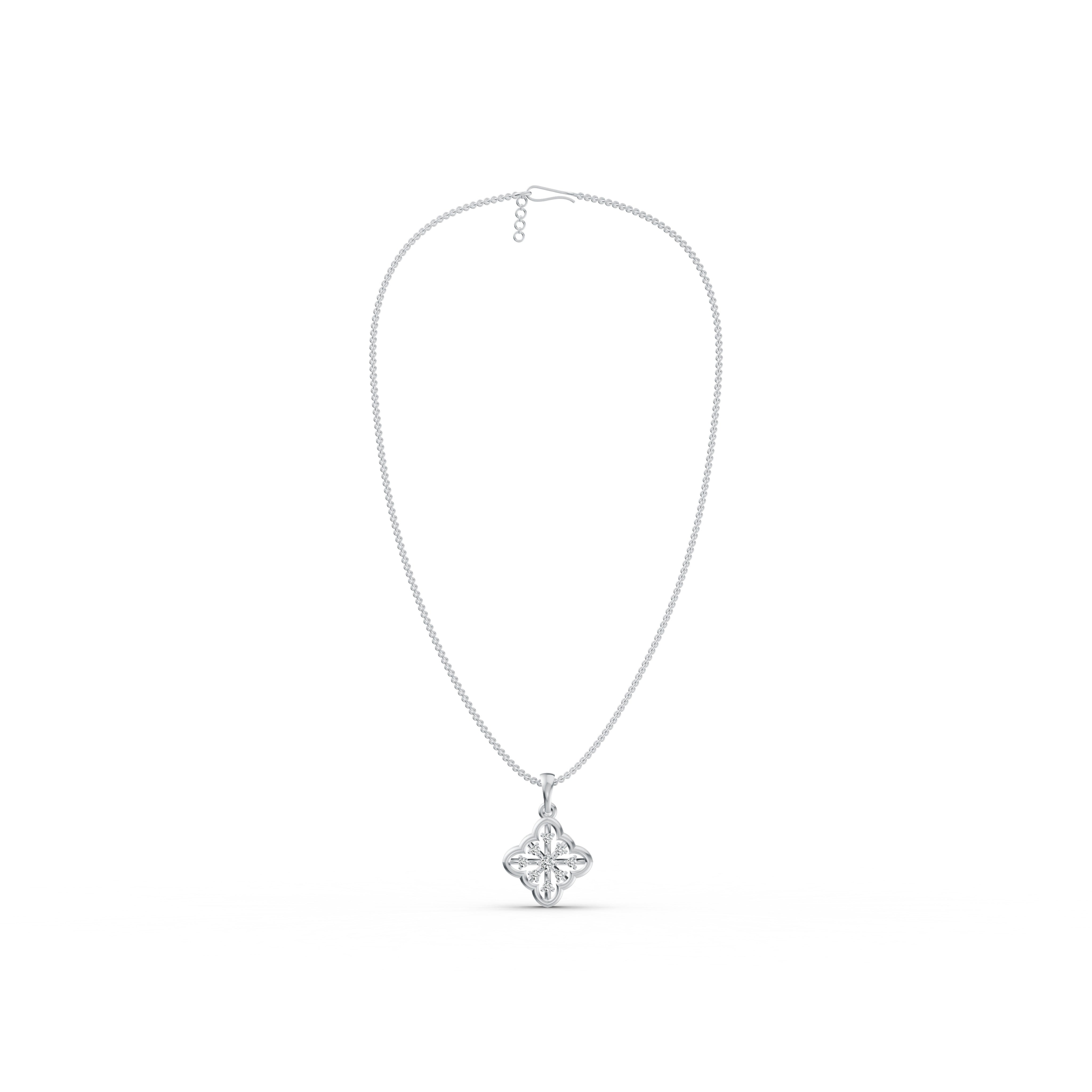 Elegant Floral Diamond Pendant