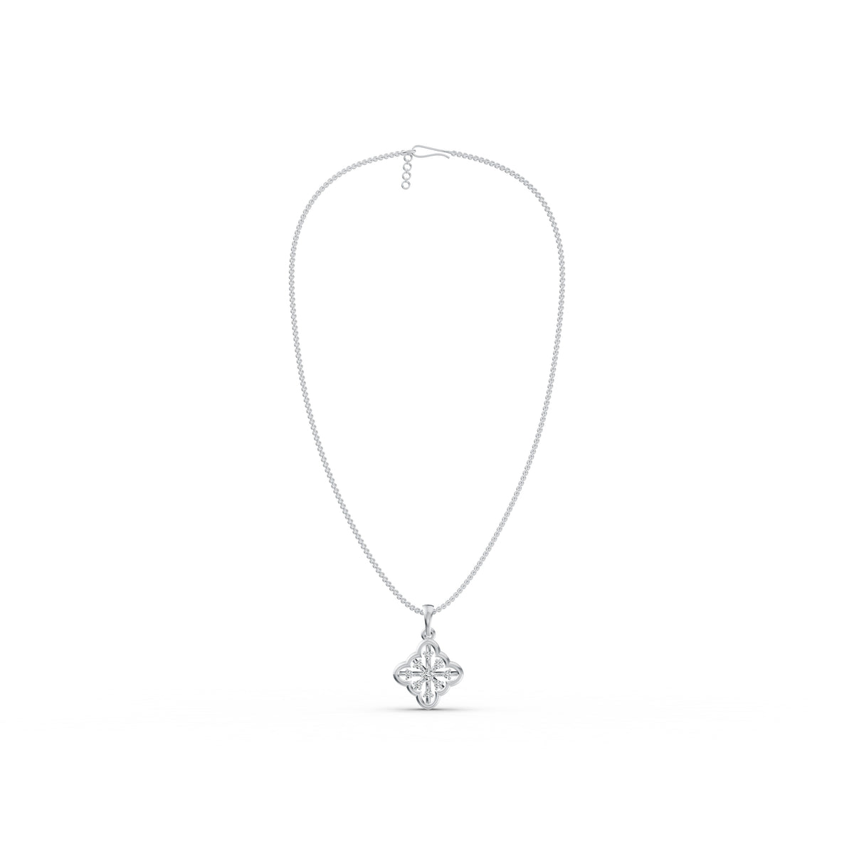 Elegant Floral Diamond Pendant