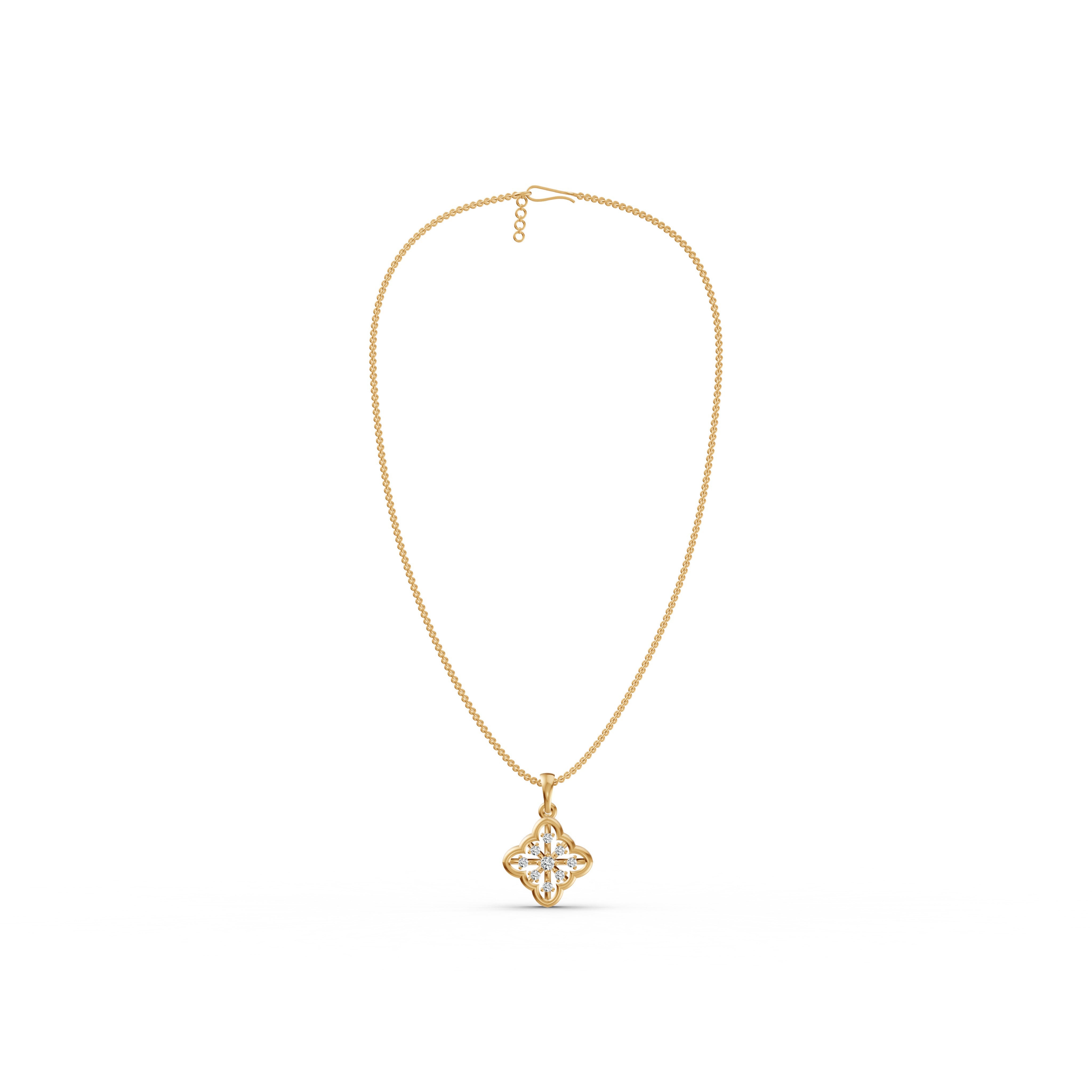 Elegant Floral Diamond Pendant