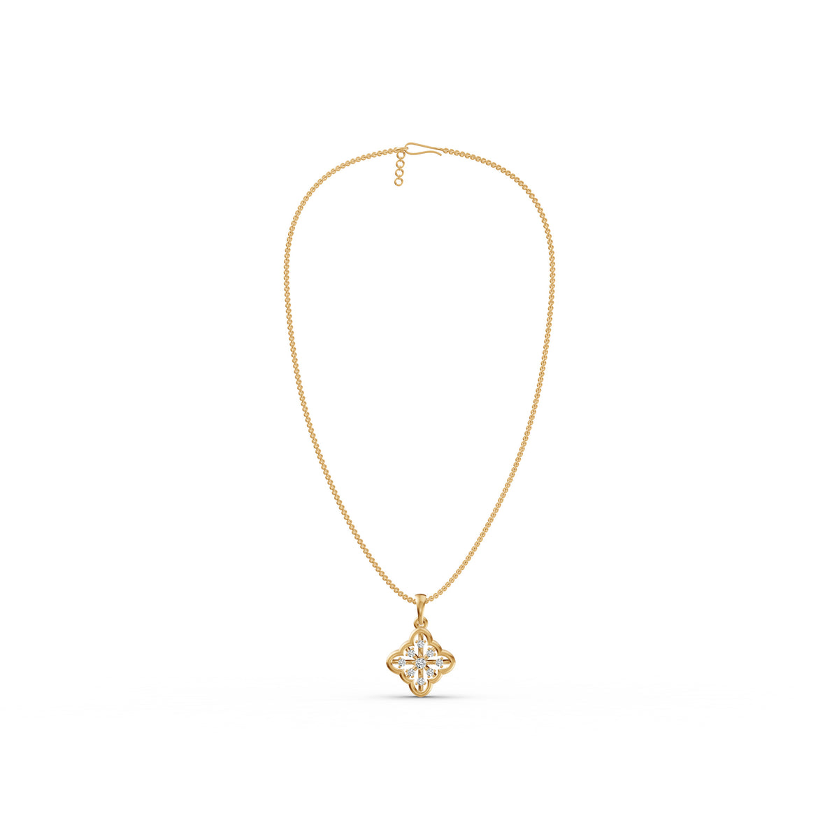 Elegant Floral Diamond Pendant