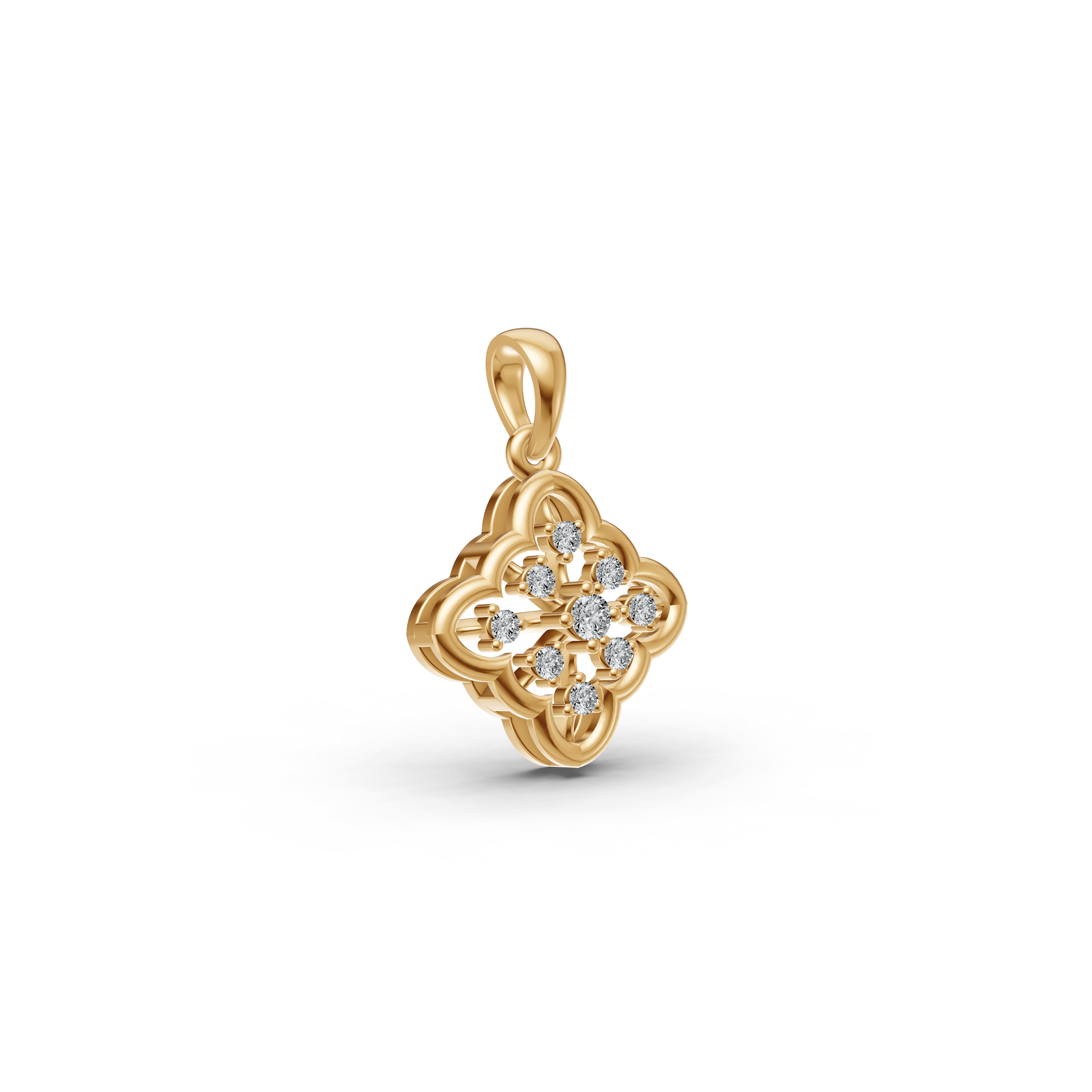 Elegant Floral Diamond Pendant