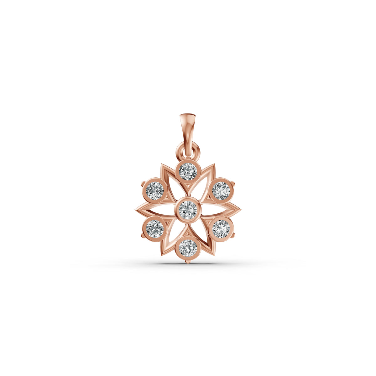 Radiant Blossom Diamond Pendant