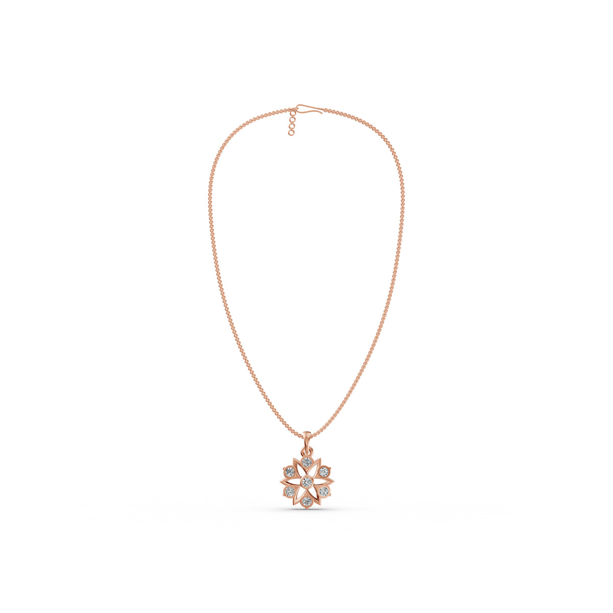 Radiant Blossom Diamond Pendant