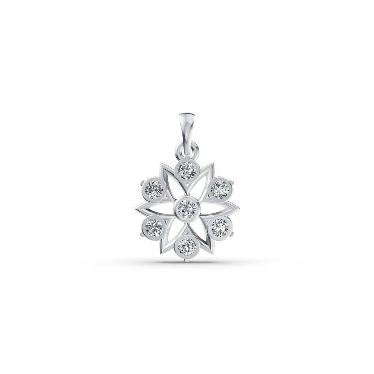 Radiant Blossom Diamond Pendant