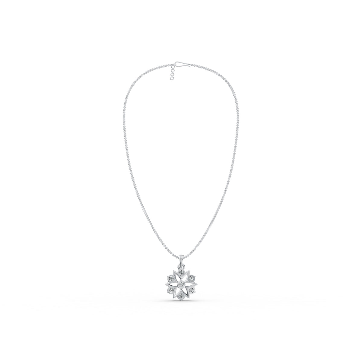Radiant Blossom Diamond Pendant
