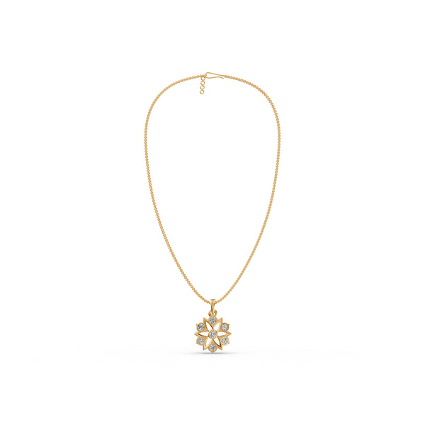 Radiant Blossom Diamond Pendant
