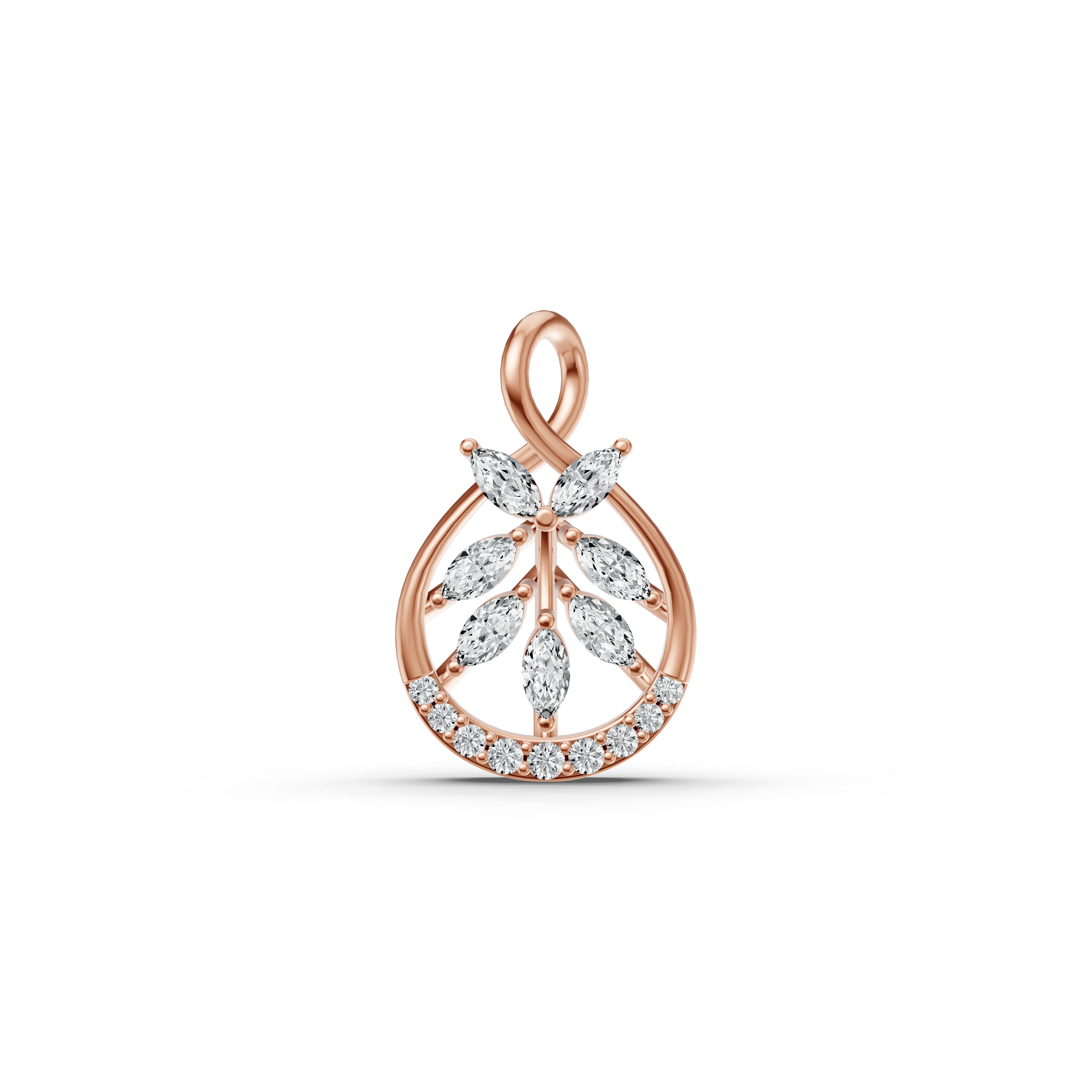 Leaf Cluster Diamond Pendant