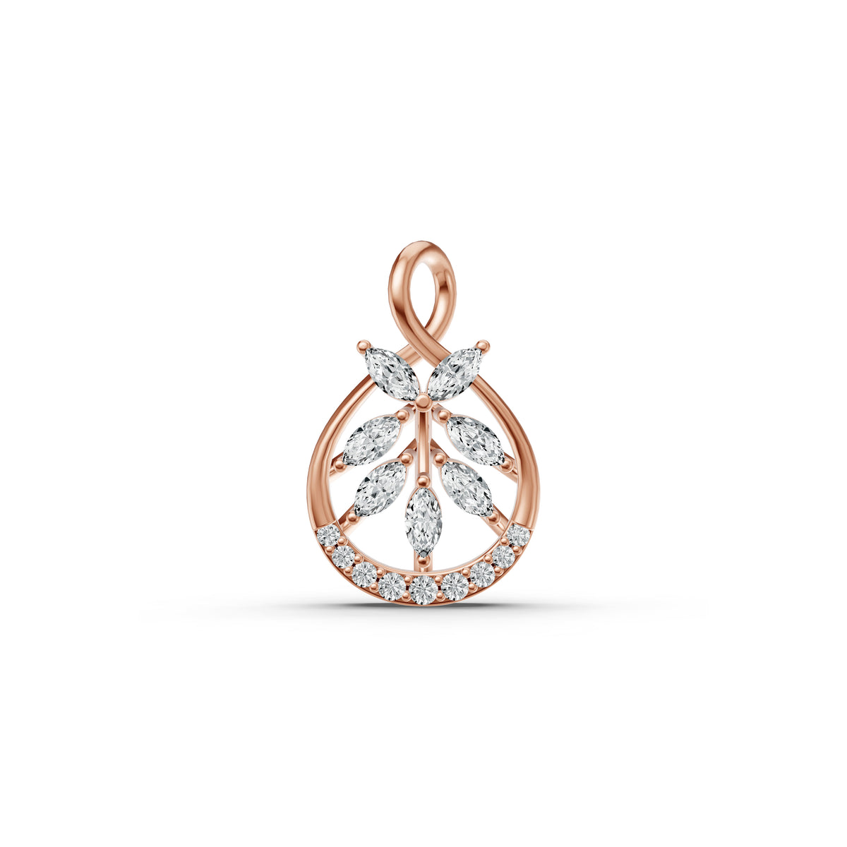 Leaf Cluster Diamond Pendant
