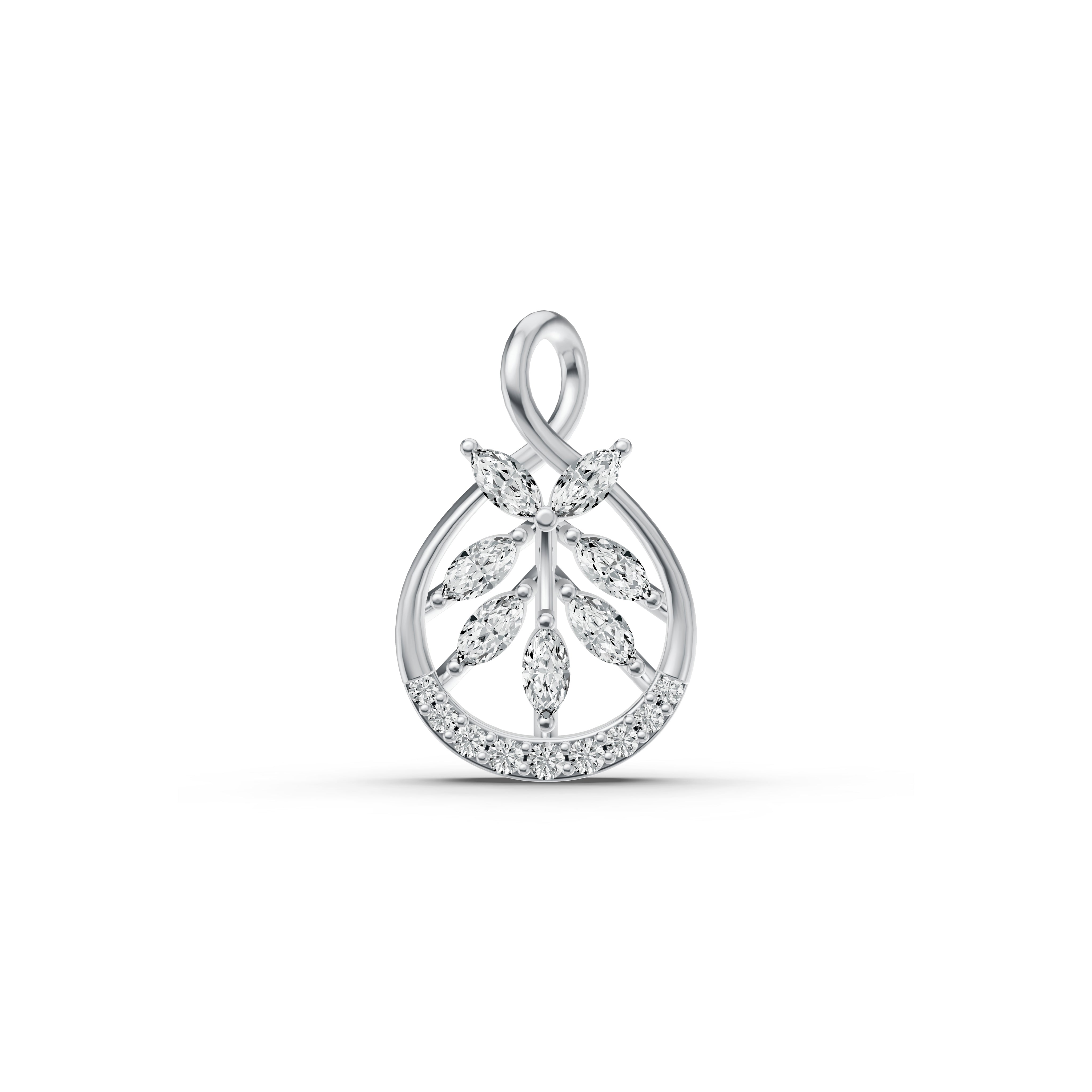 Leaf Cluster Diamond Pendant