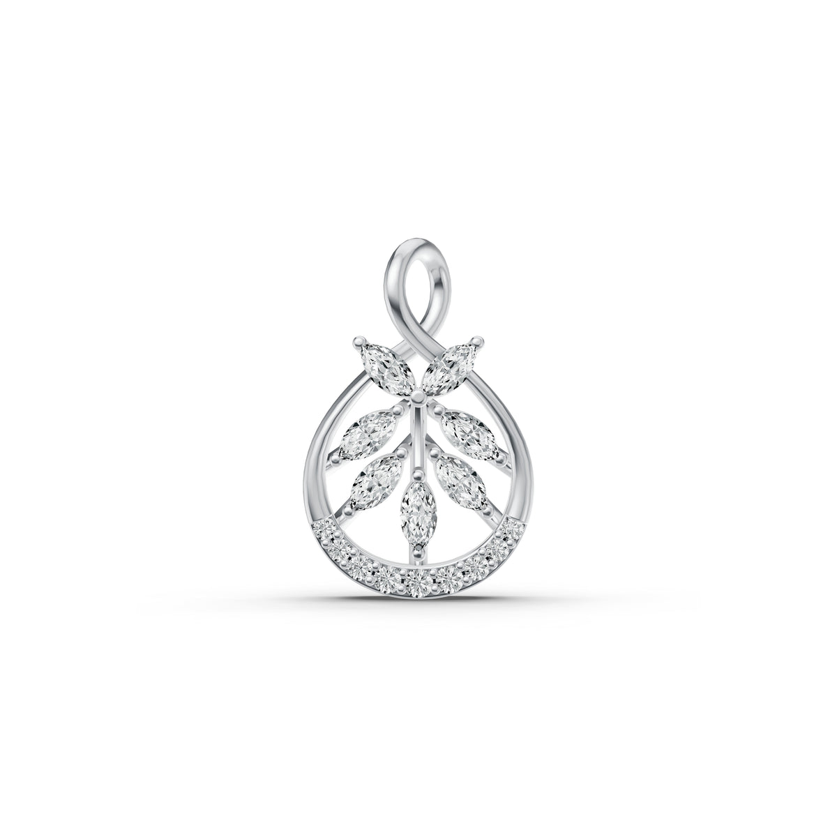 Leaf Cluster Diamond Pendant