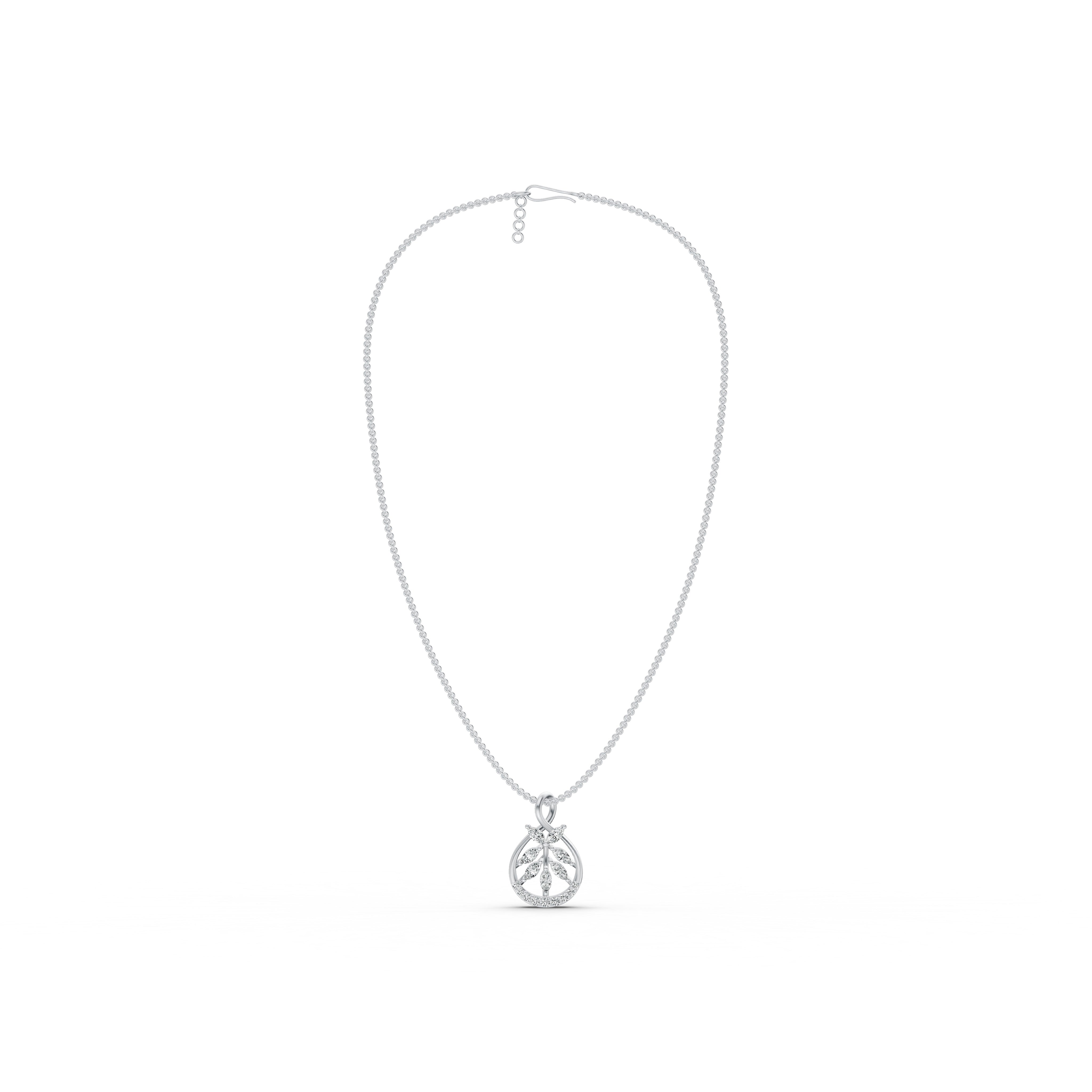 Leaf Cluster Diamond Pendant