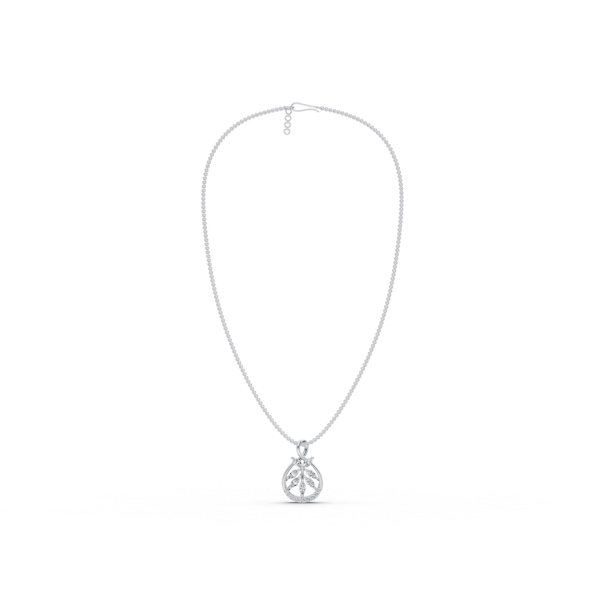 Leaf Cluster Diamond Pendant