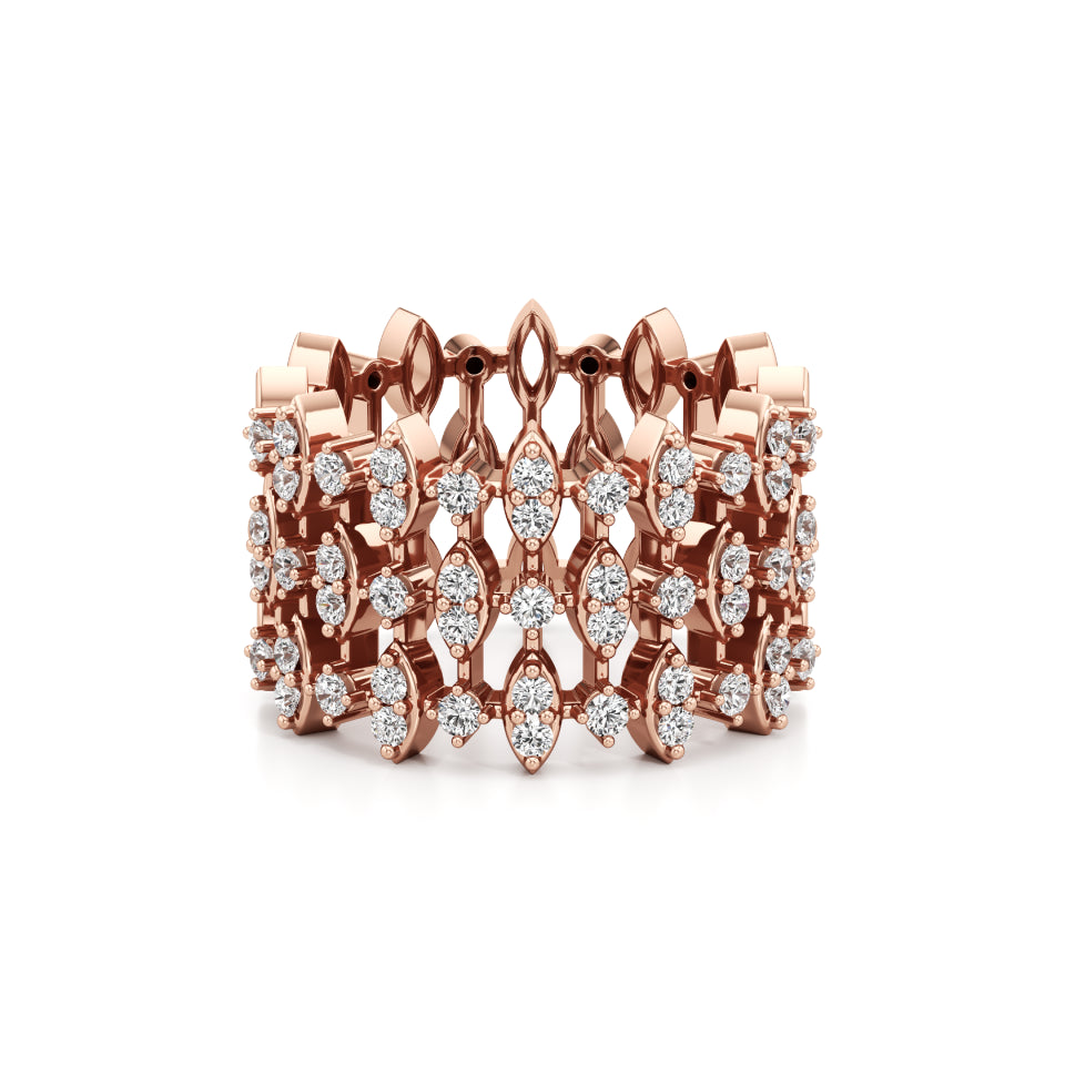 Trio Symmetric Spark Diamond Ring