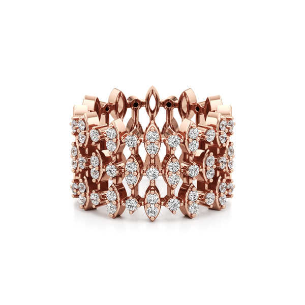 Trio Symmetric Spark Diamond Ring